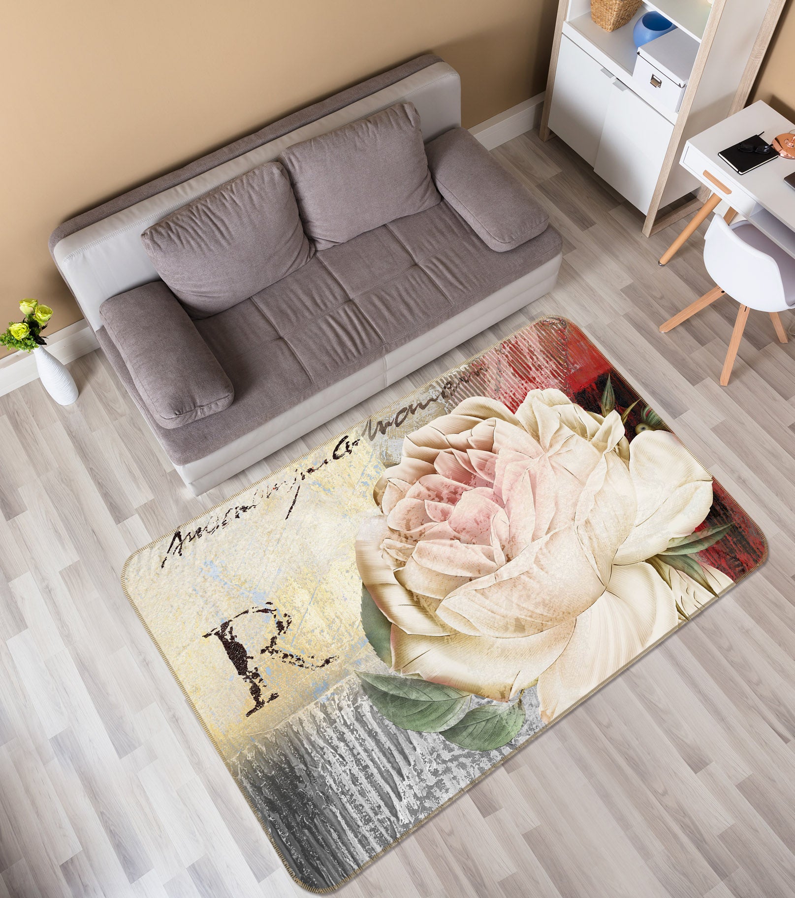 3D Flowers 33175 Non Slip Rug Mat