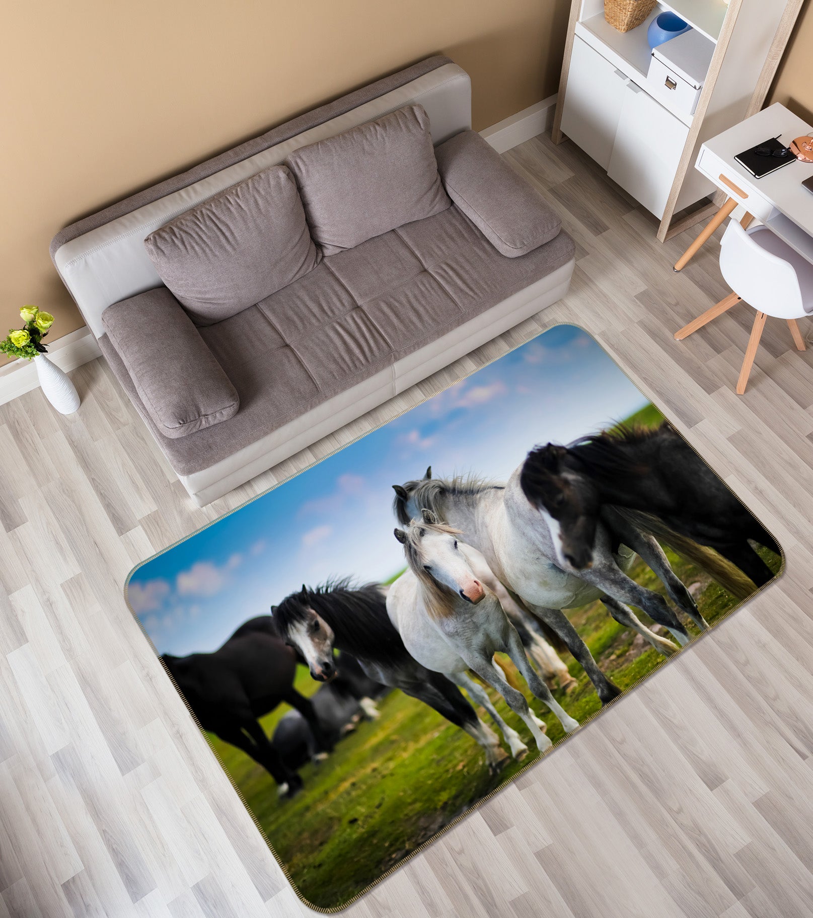 3D Horse Group 35204 Non Slip Rug Mat