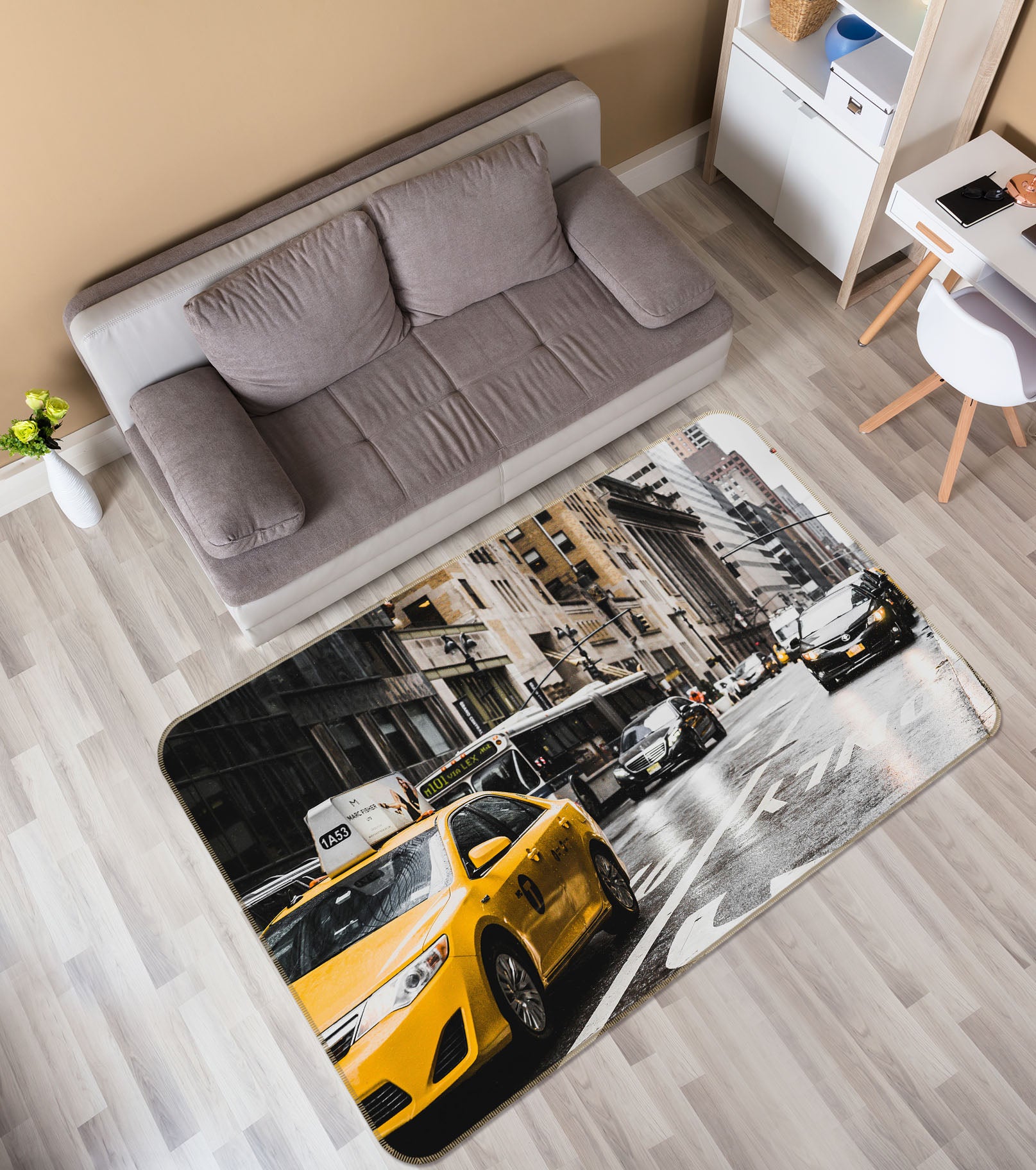 3D City Street Vehicle 42110 Vehicle Non Slip Rug Mat