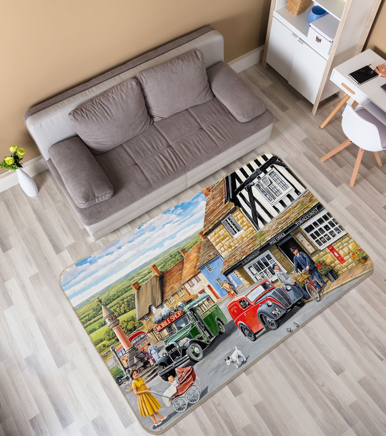 3D The Post Office 1115 Trevor Mitchell Rug Non Slip Rug Mat Mat AJ Creativity Home 