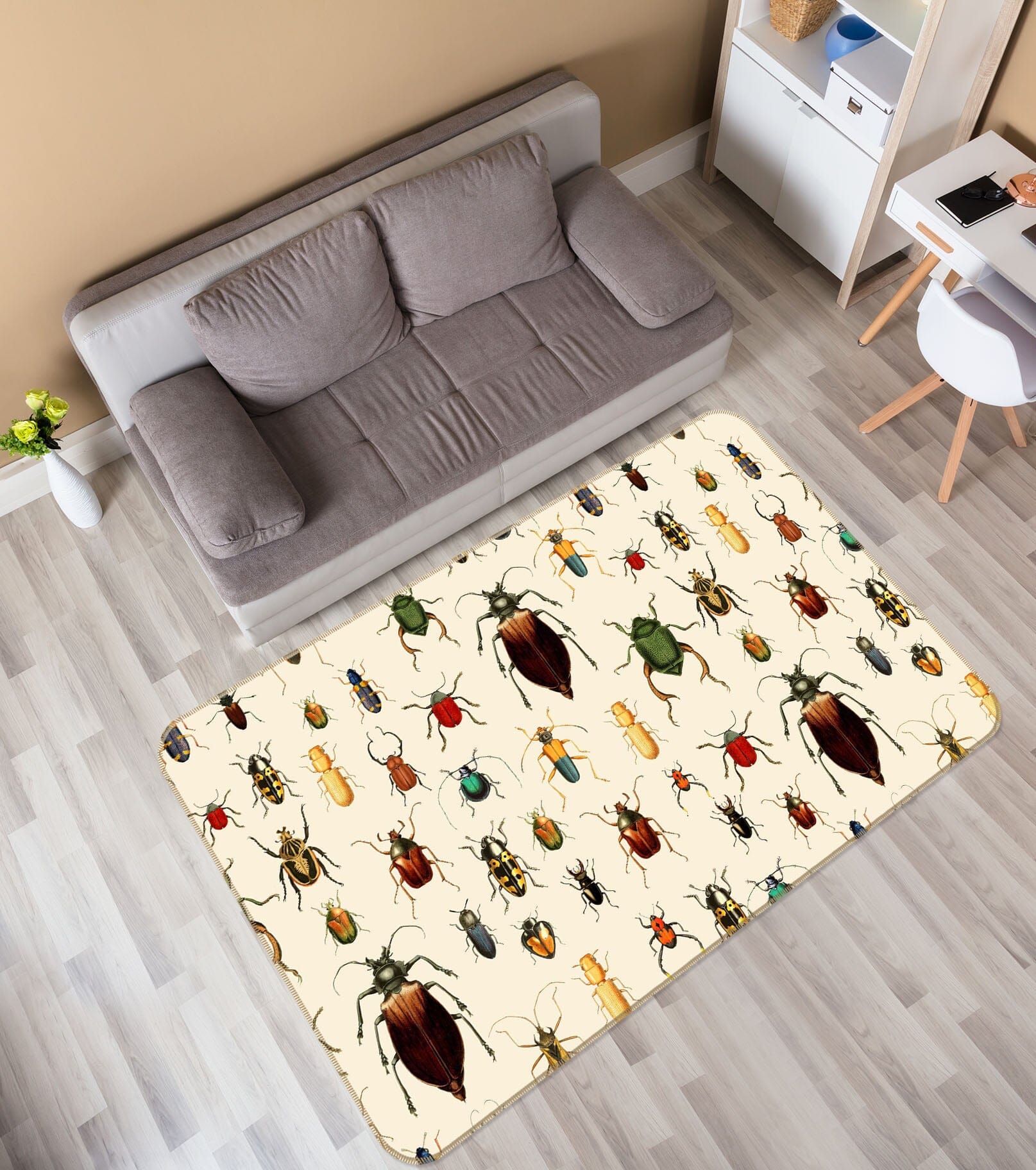 3D Colored Bug 141 Uta Naumann Rug Non Slip Rug Mat Mat AJ Creativity Home 