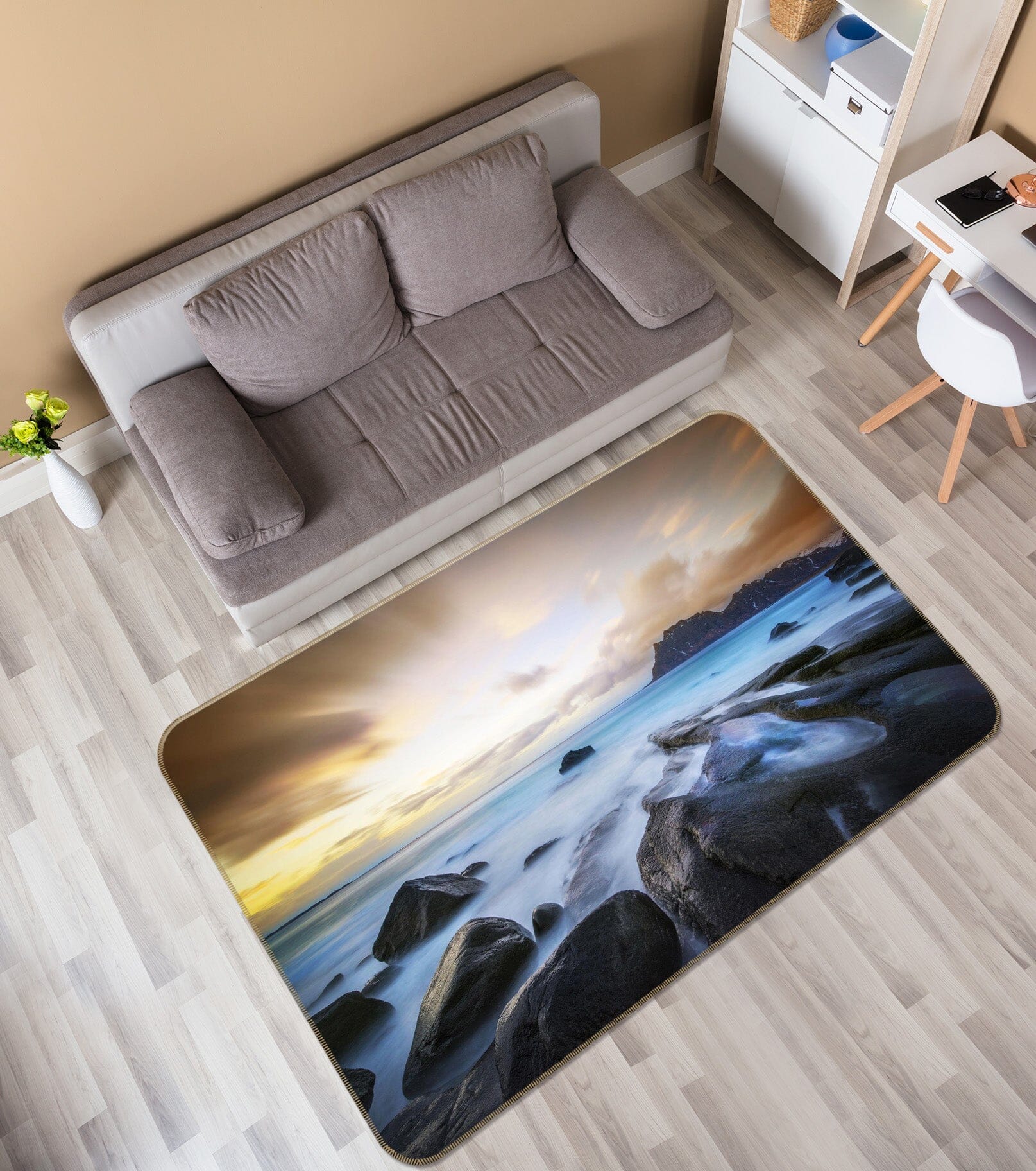 3D Sea Of Stones 1132 Marco Carmassi Rug Non Slip Rug Mat Mat AJ Creativity Home 