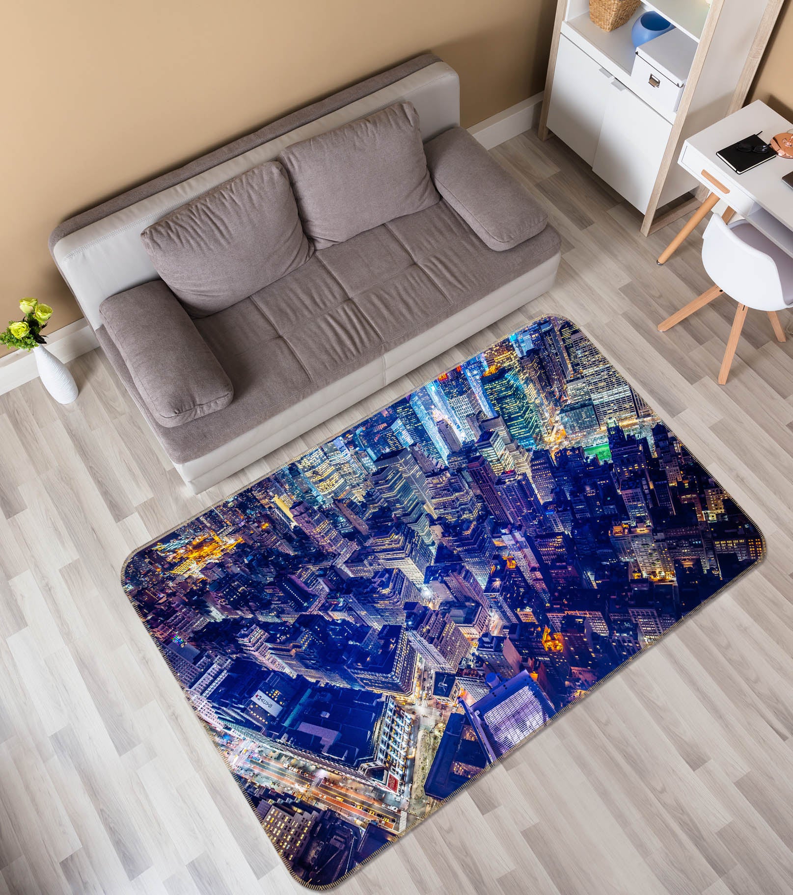 3D City Building 29140 Non Slip Rug Mat