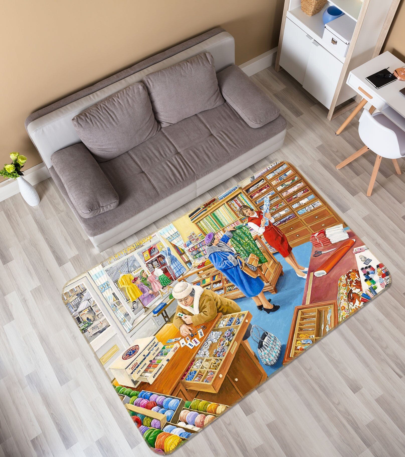 3D The Haberdasher 1110 Trevor Mitchell Rug Non Slip Rug Mat Mat AJ Creativity Home 