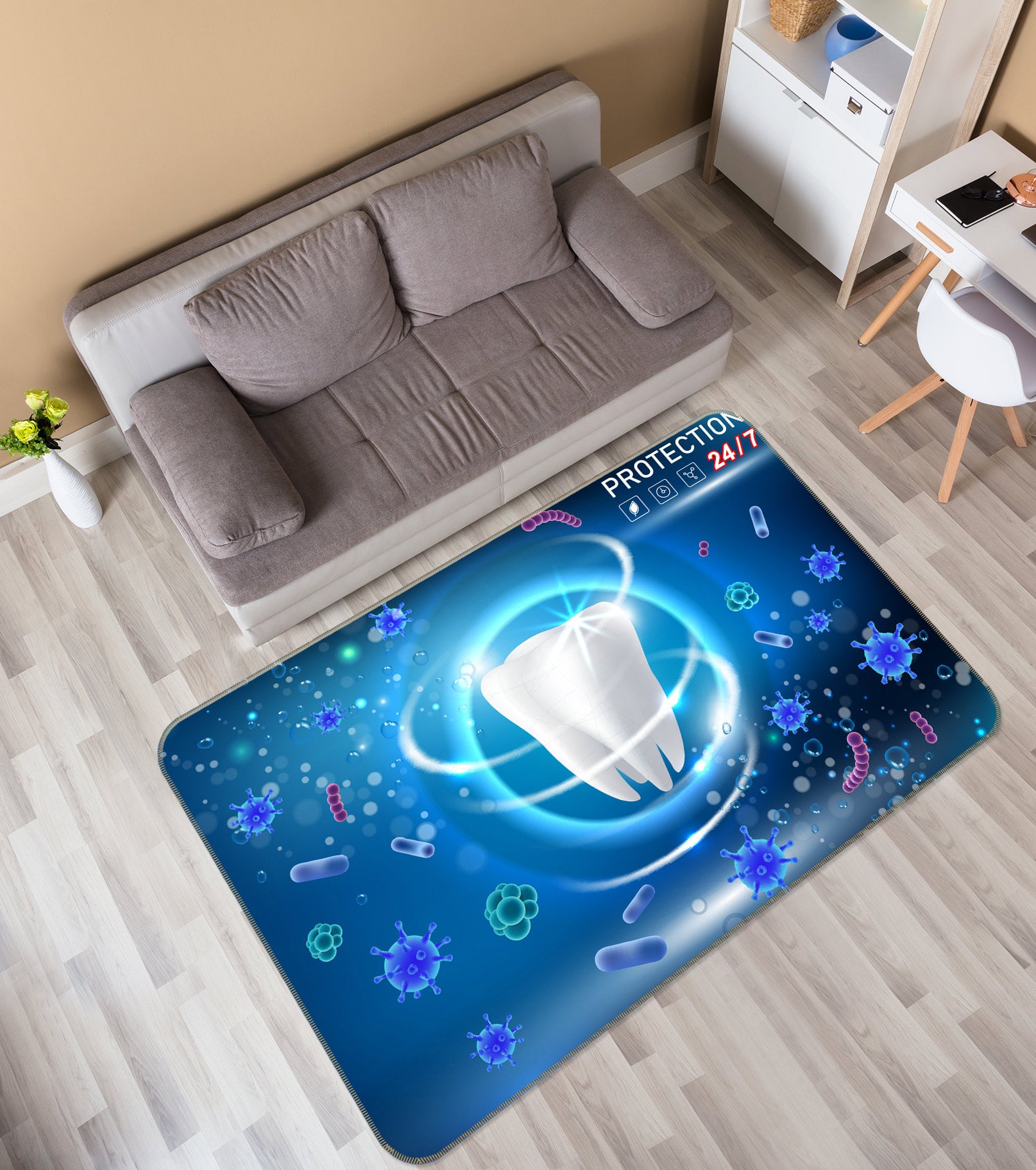 3D Tooth 77186 Non Slip Rug Mat