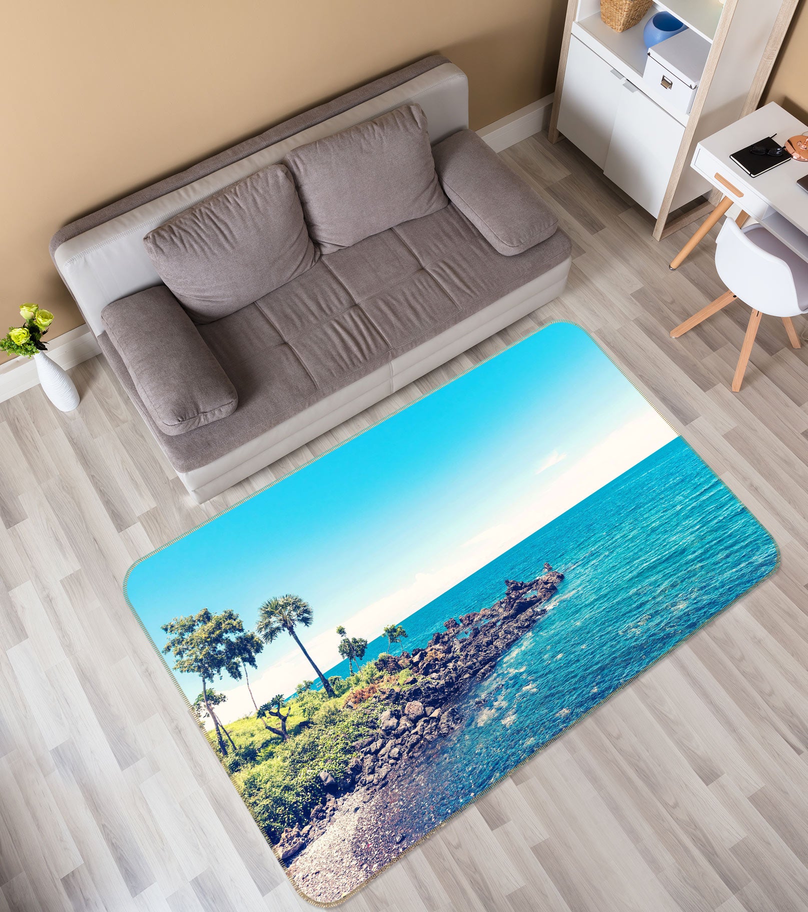 3D Ocean Tree 76262 Non Slip Rug Mat