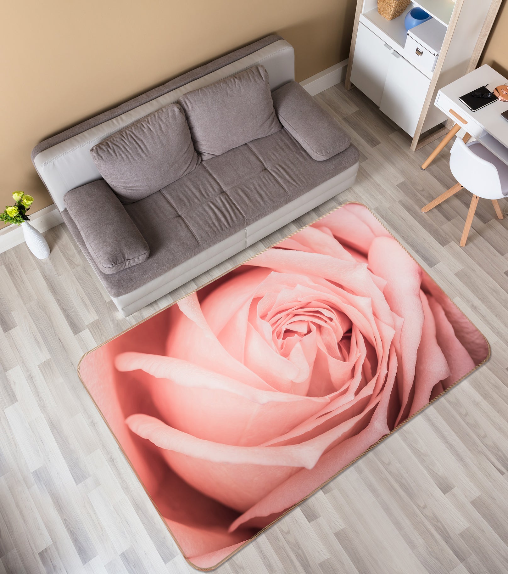 3D Pink Flower 30130 Non Slip Rug Mat