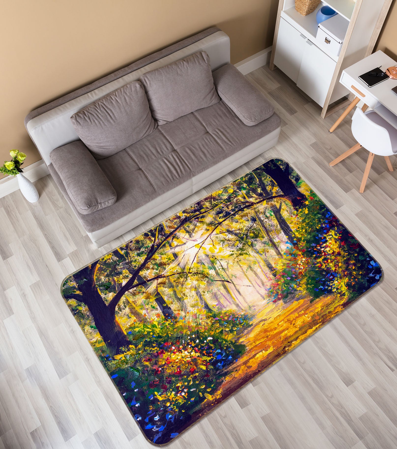 3D Forest Path 26115 Non Slip Rug Mat
