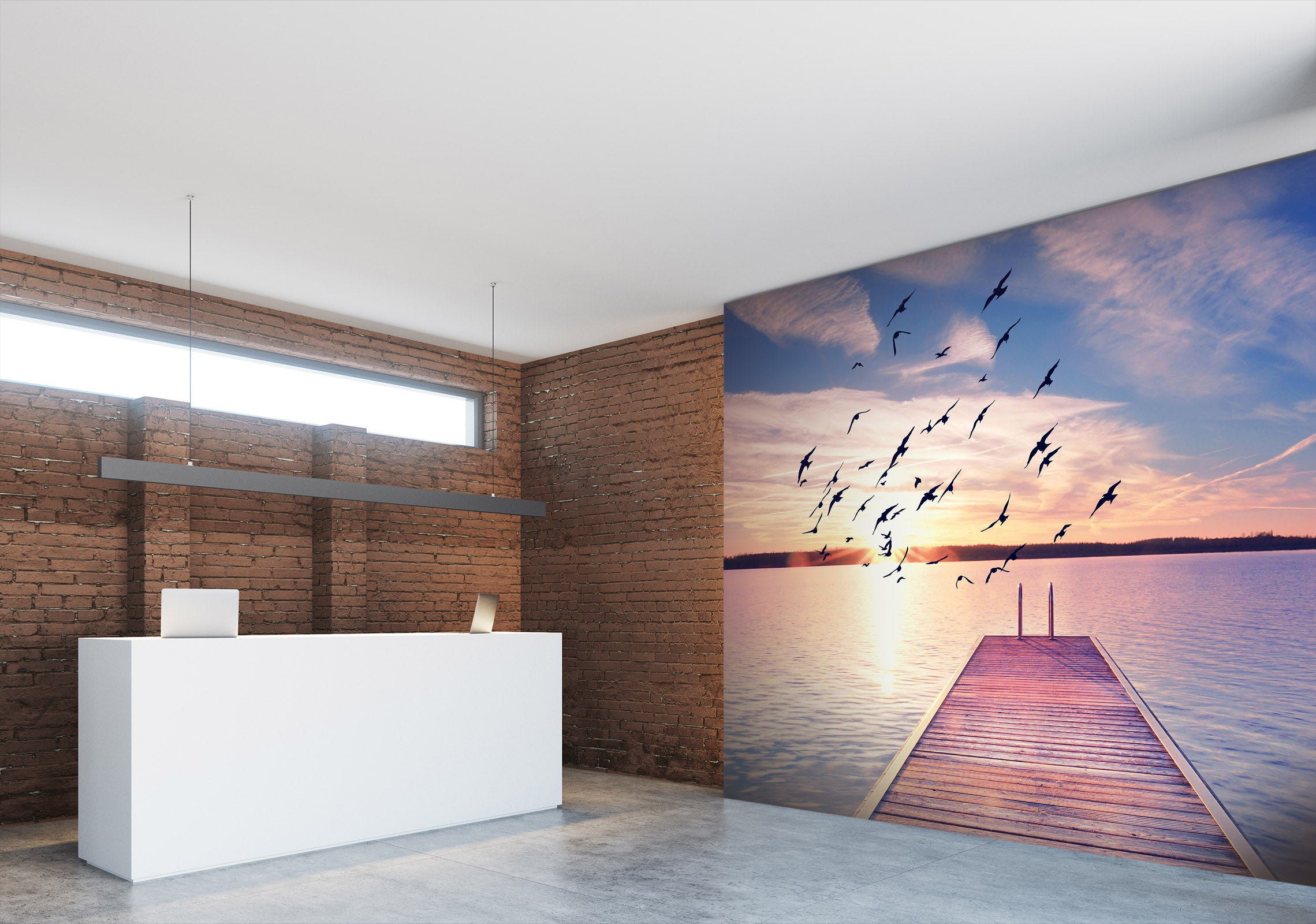 3D Sunlight Seagull 038 Wall Murals