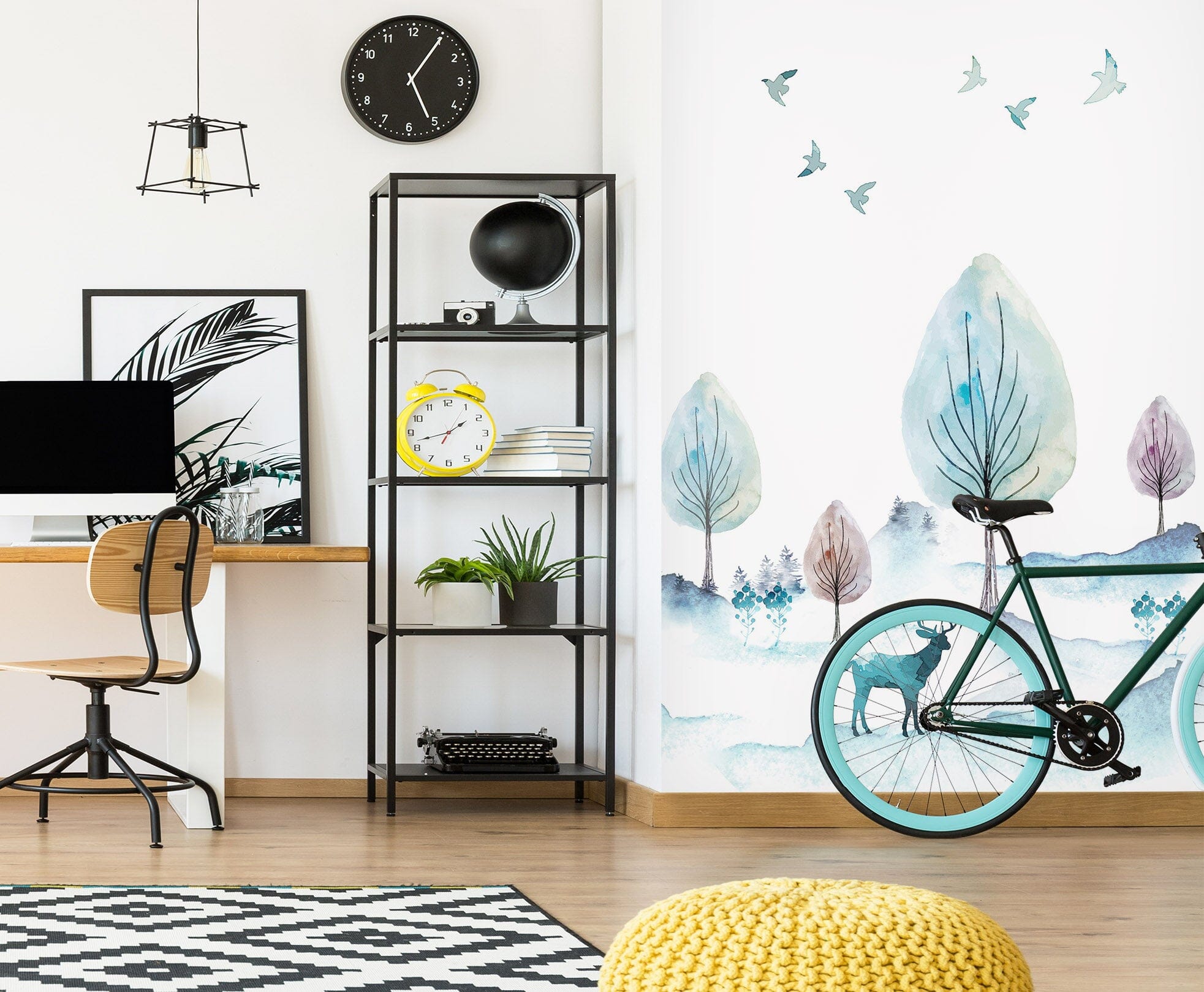 3D Blue Tree 046 Wall Murals Wallpaper AJ Wallpaper 2 