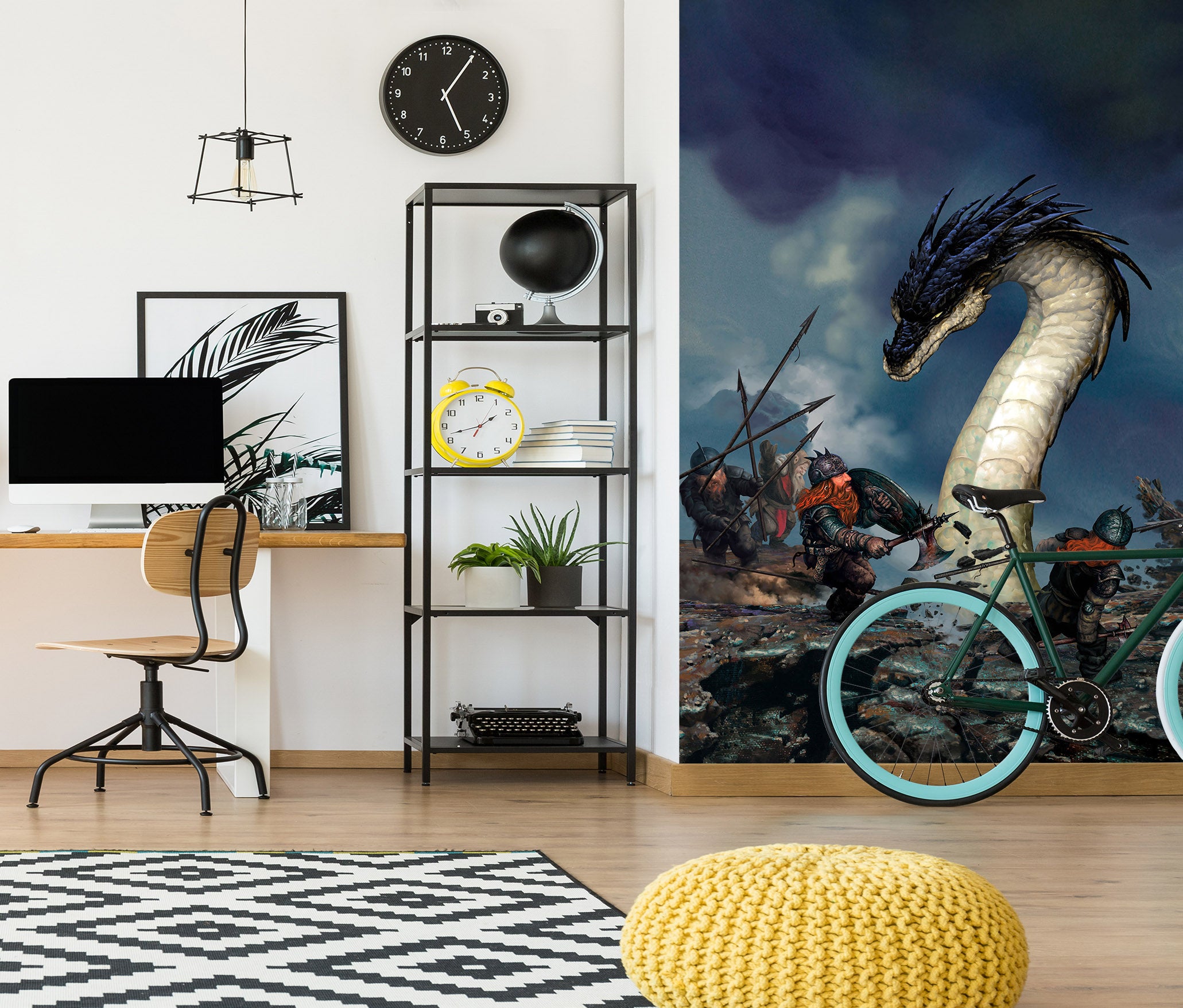 3D Dragon Warrior 7126 Ciruelo Wall Mural Wall Murals