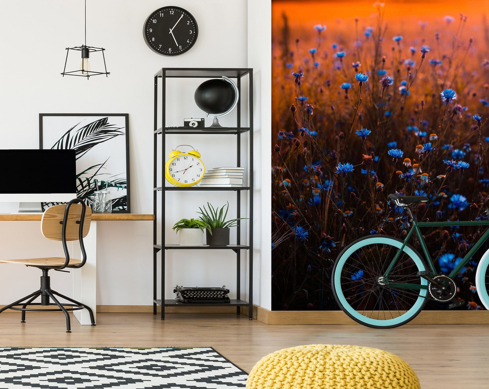 3D Sunset Flowers 2092 Wall Murals Wallpaper AJ Wallpaper 2 