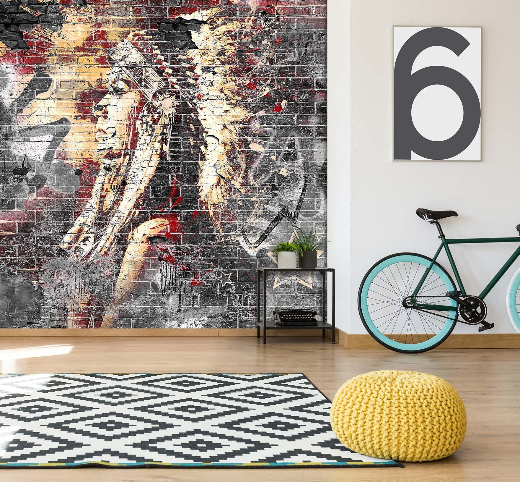 3D Graffiti Woman 066 Wall Murals Wallpaper AJ Wallpaper 2 