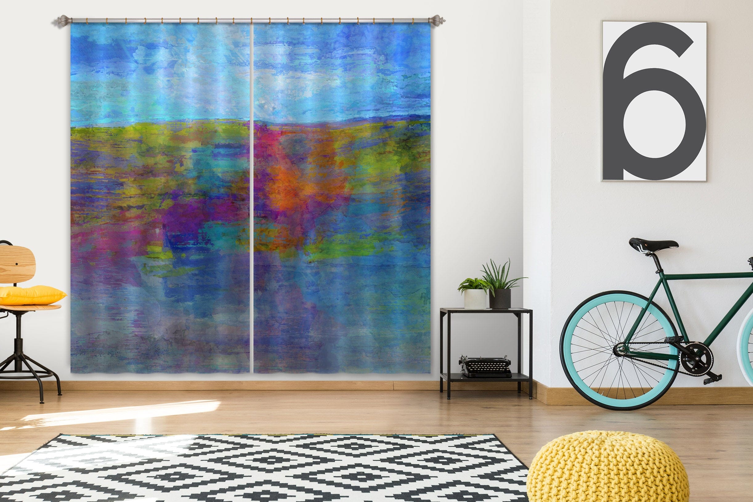 3D Colored Grassland 055 Michael Tienhaara Curtain Curtains Drapes Curtains AJ Creativity Home 