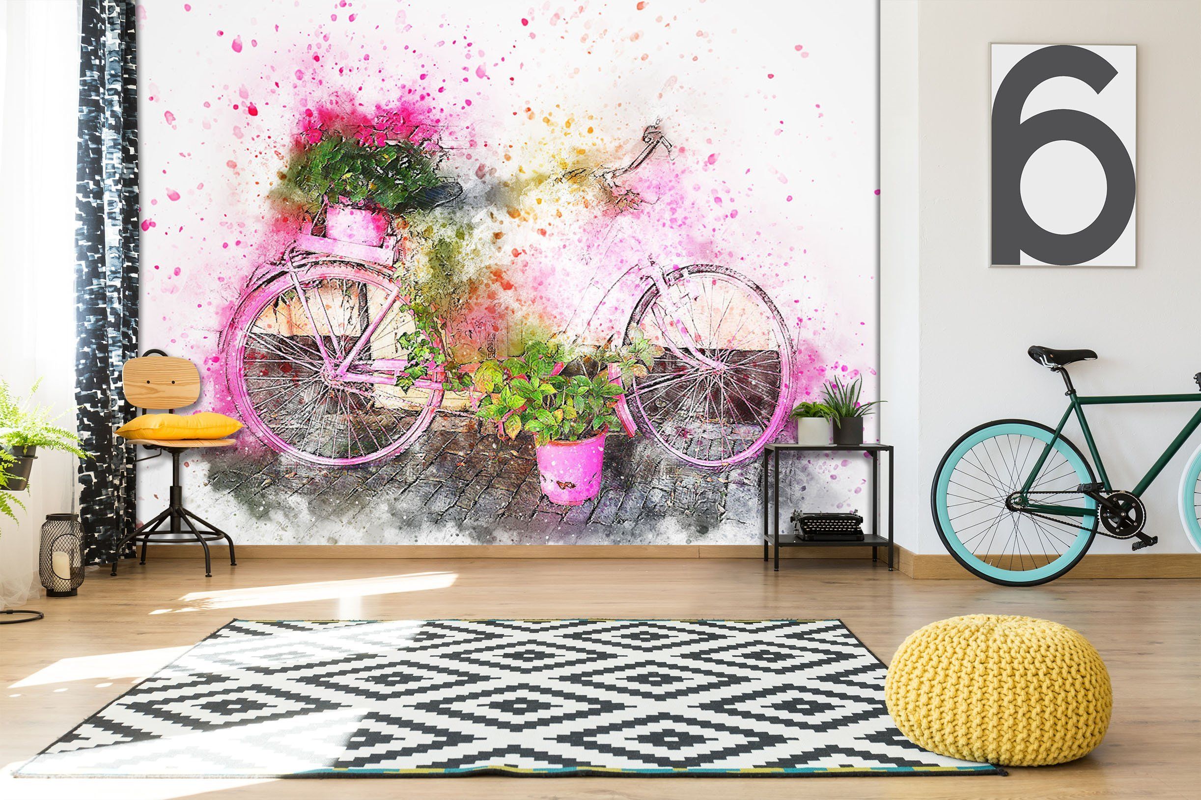 3D Colour Bicycle 922 Vehicle Wall Murals Wallpaper AJ Wallpaper 2 