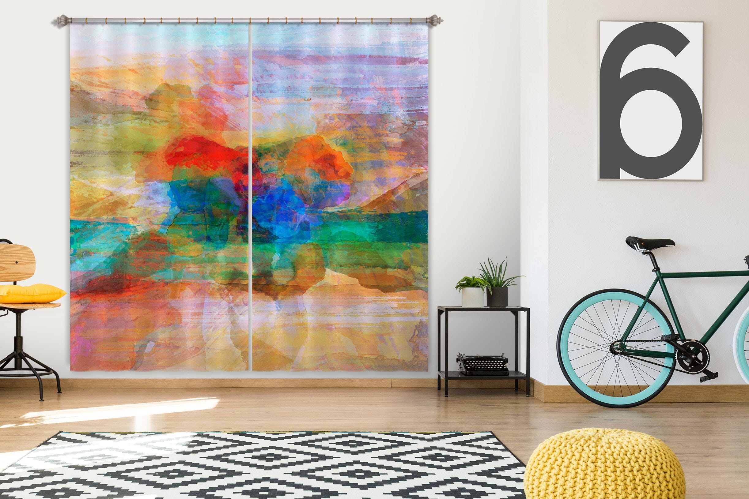 3D Strong Color 240 Michael Tienhaara Curtain Curtains Drapes Curtains AJ Creativity Home 