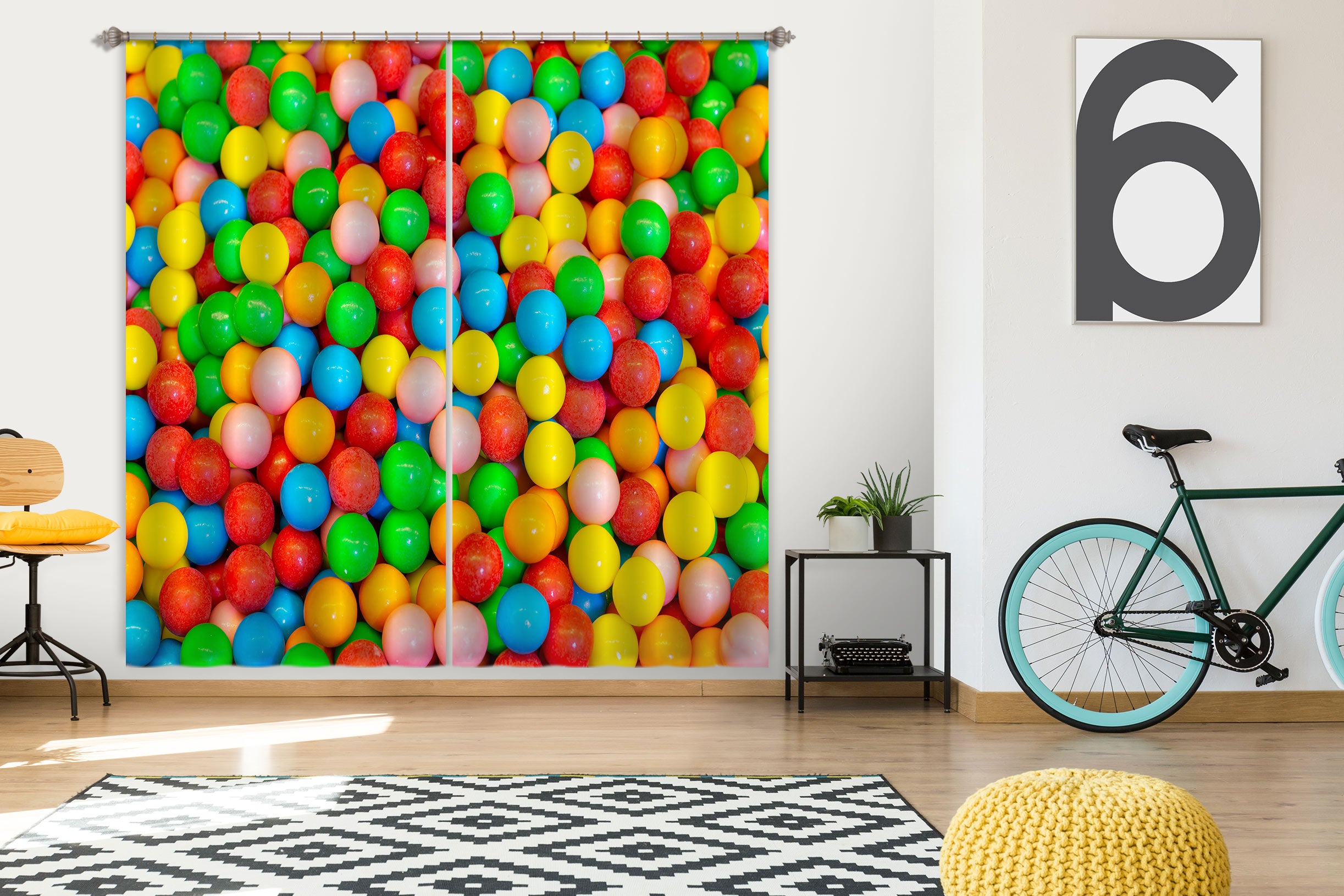 3D Rainbow Candy 6552 Assaf Frank Curtain Curtains Drapes