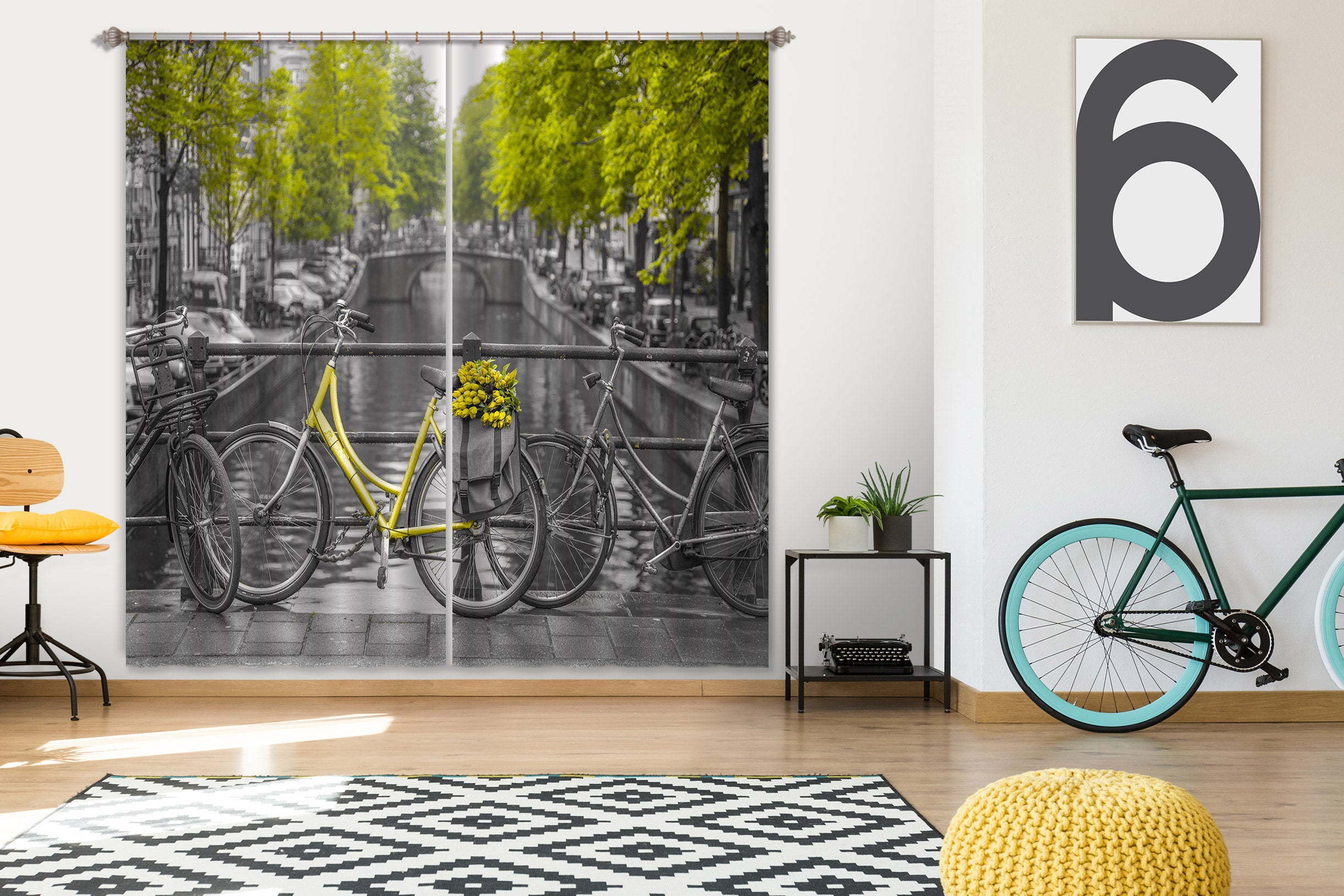 3D Bike River 035 Assaf Frank Curtain Curtains Drapes