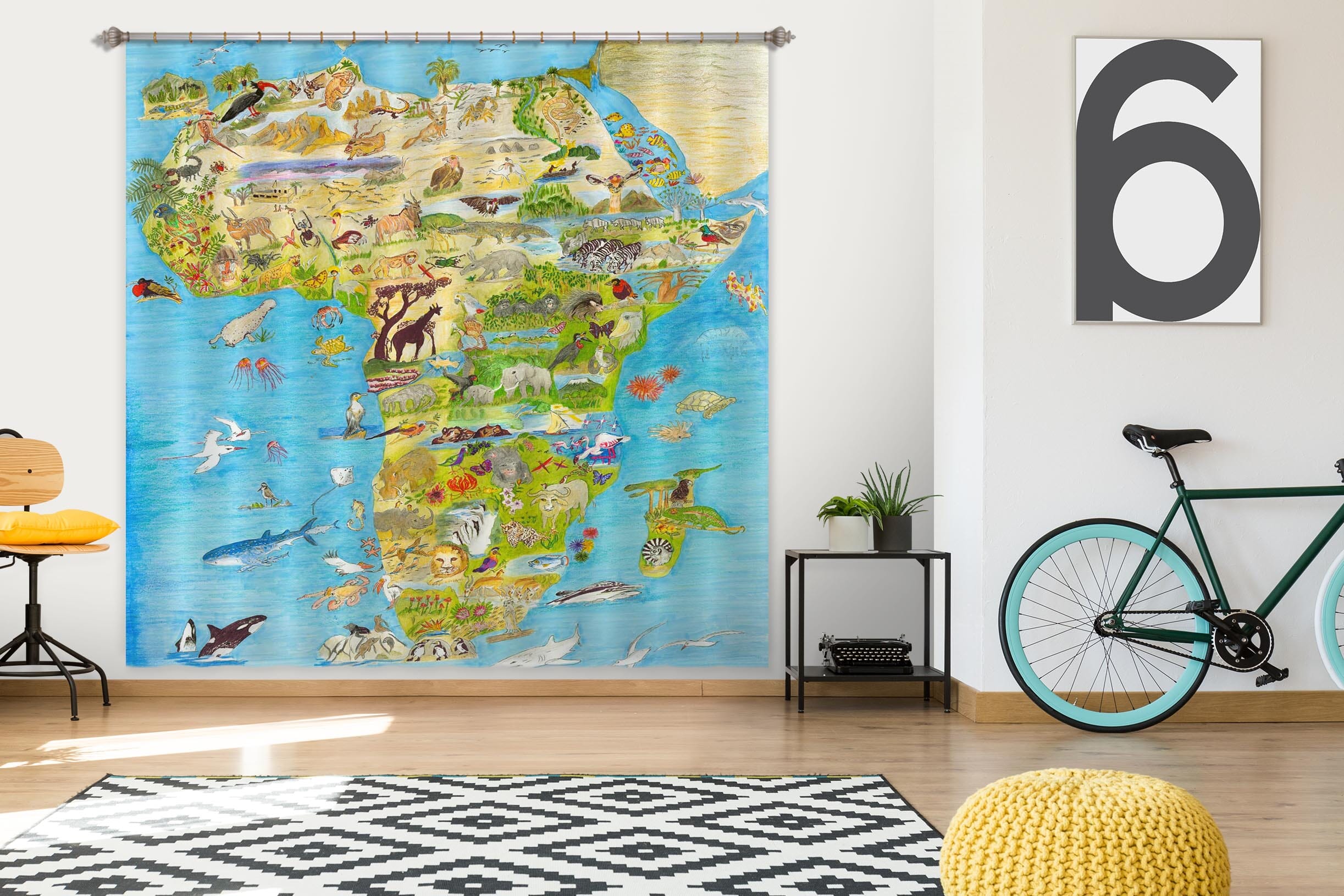 3D Africa Map 037 Michael Sewell Curtain Curtains Drapes Curtains AJ Creativity Home 