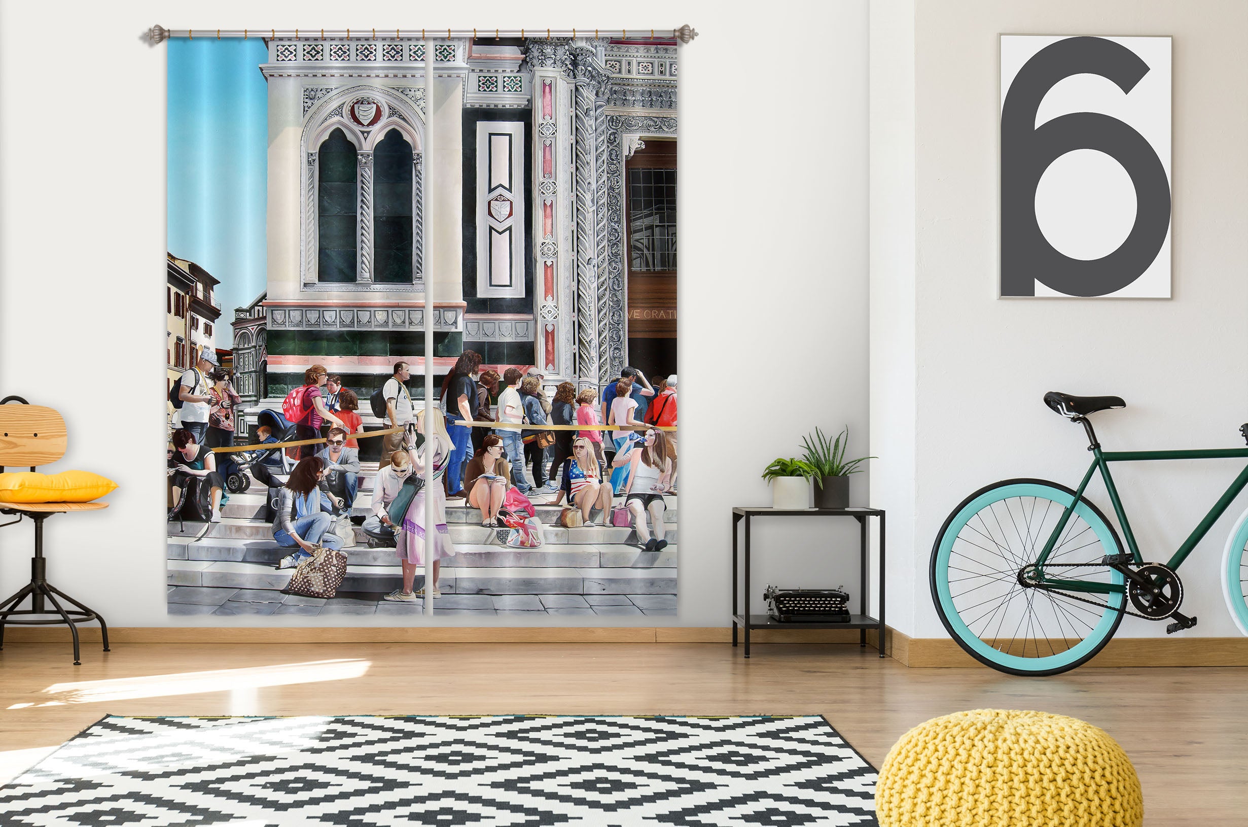 3D Street Tourists 11007 Matthew Holden Bates Curtain Curtains Drapes