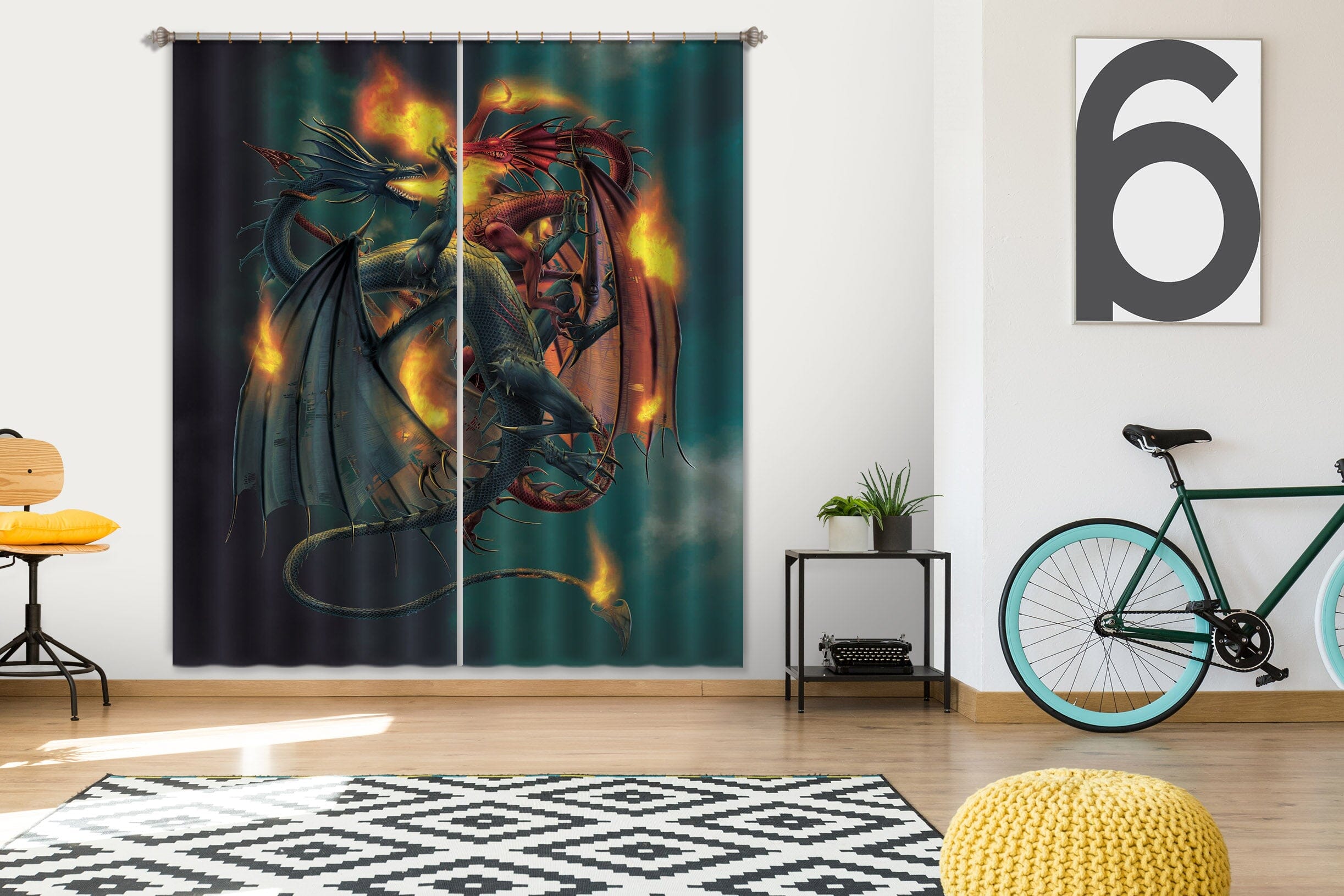 3D Clash Of The Titans 023 Vincent Hie Curtain Curtains Drapes Curtains AJ Creativity Home 