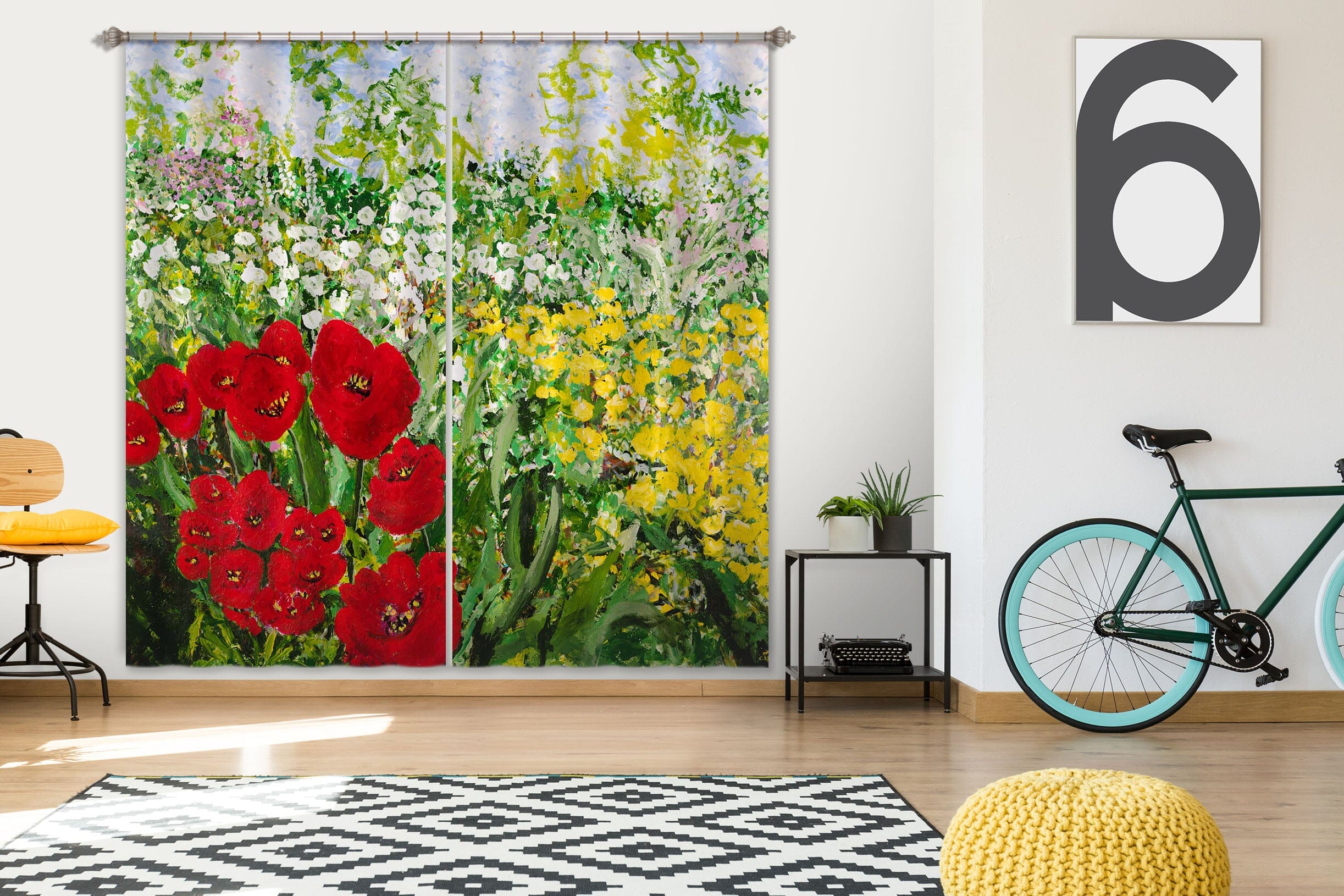 3D Spring Flowers 298 Allan P. Friedlander Curtain Curtains Drapes Curtains AJ Creativity Home 