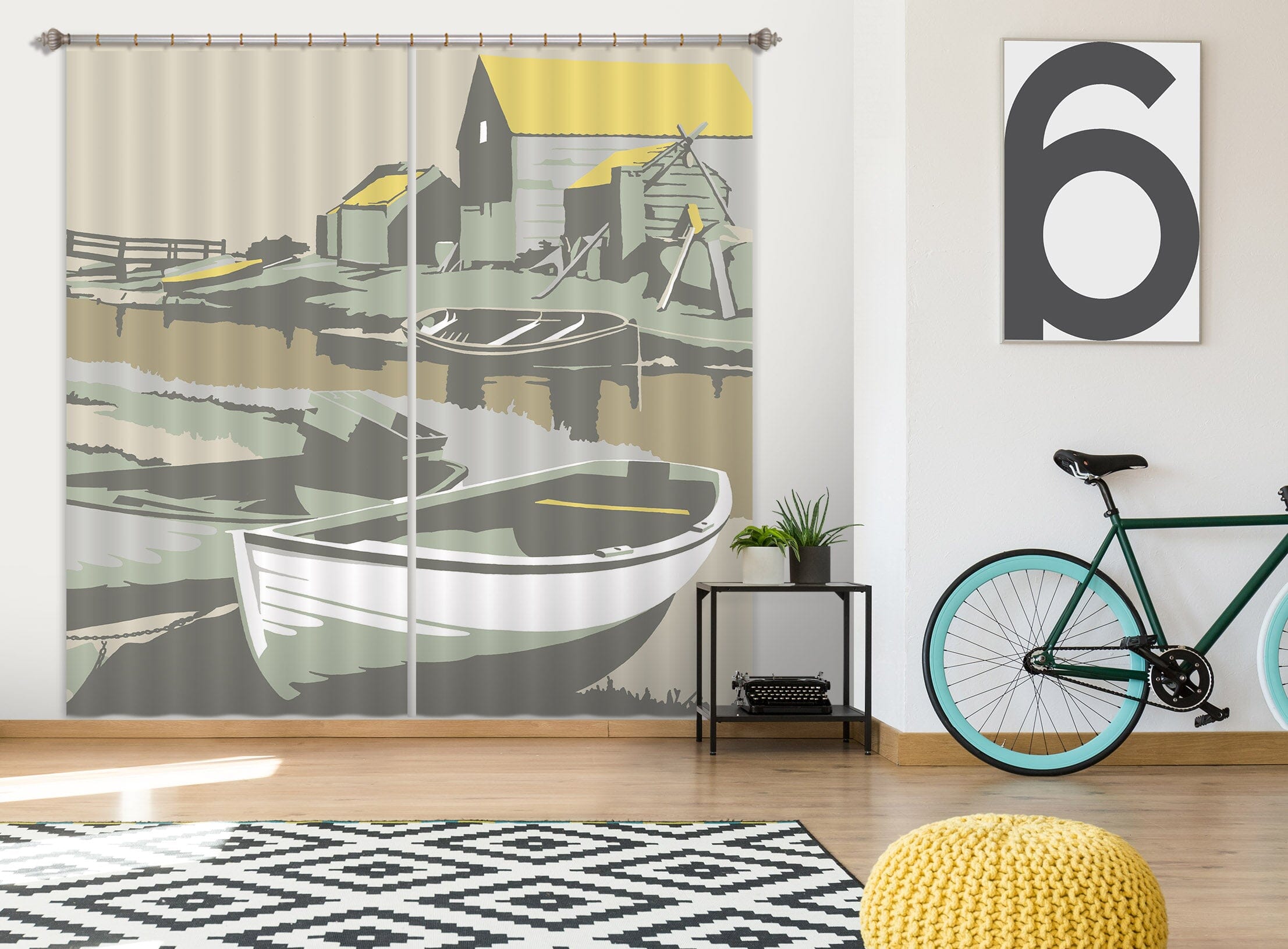 3D Southwold Harbour 152 Steve Read Curtain Curtains Drapes Curtains AJ Creativity Home 