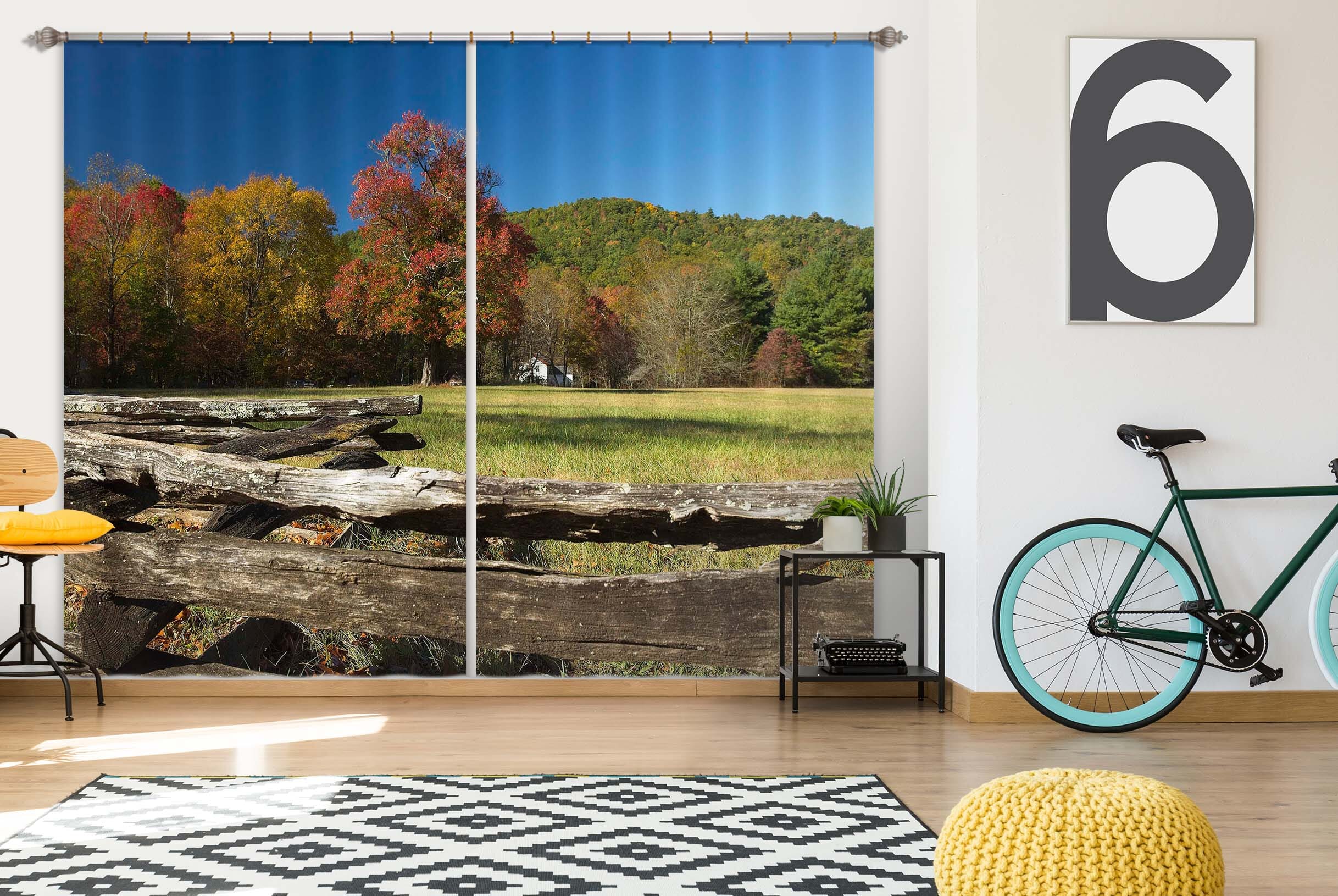 3D Forest Stream 068 Kathy Barefield Curtain Curtains Drapes Curtains AJ Creativity Home 