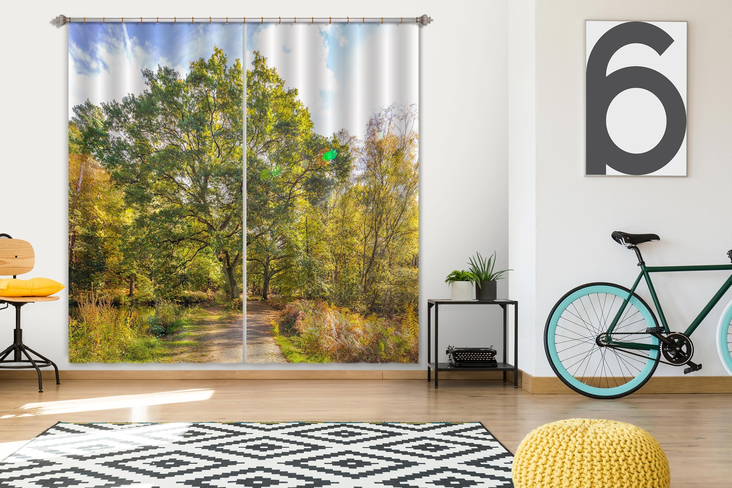 3D Forest Path 038 Assaf Frank Curtain Curtains Drapes