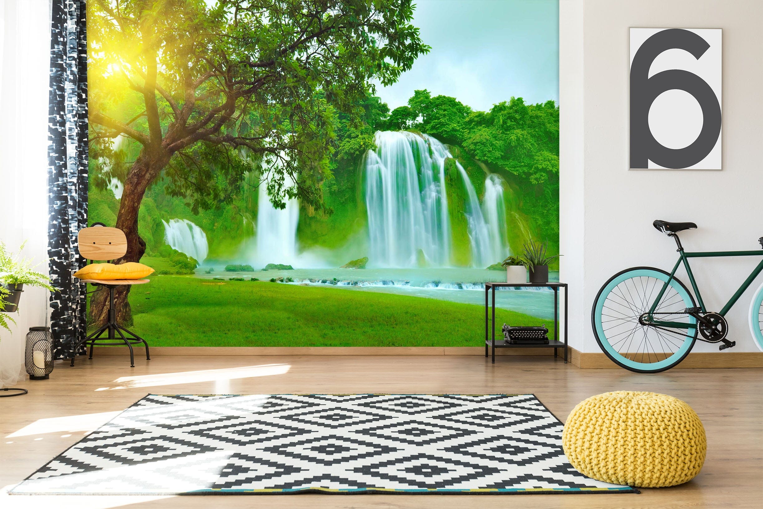 3D Forest Waterfall 2016 Wall Murals Wallpaper AJ Wallpaper 2 