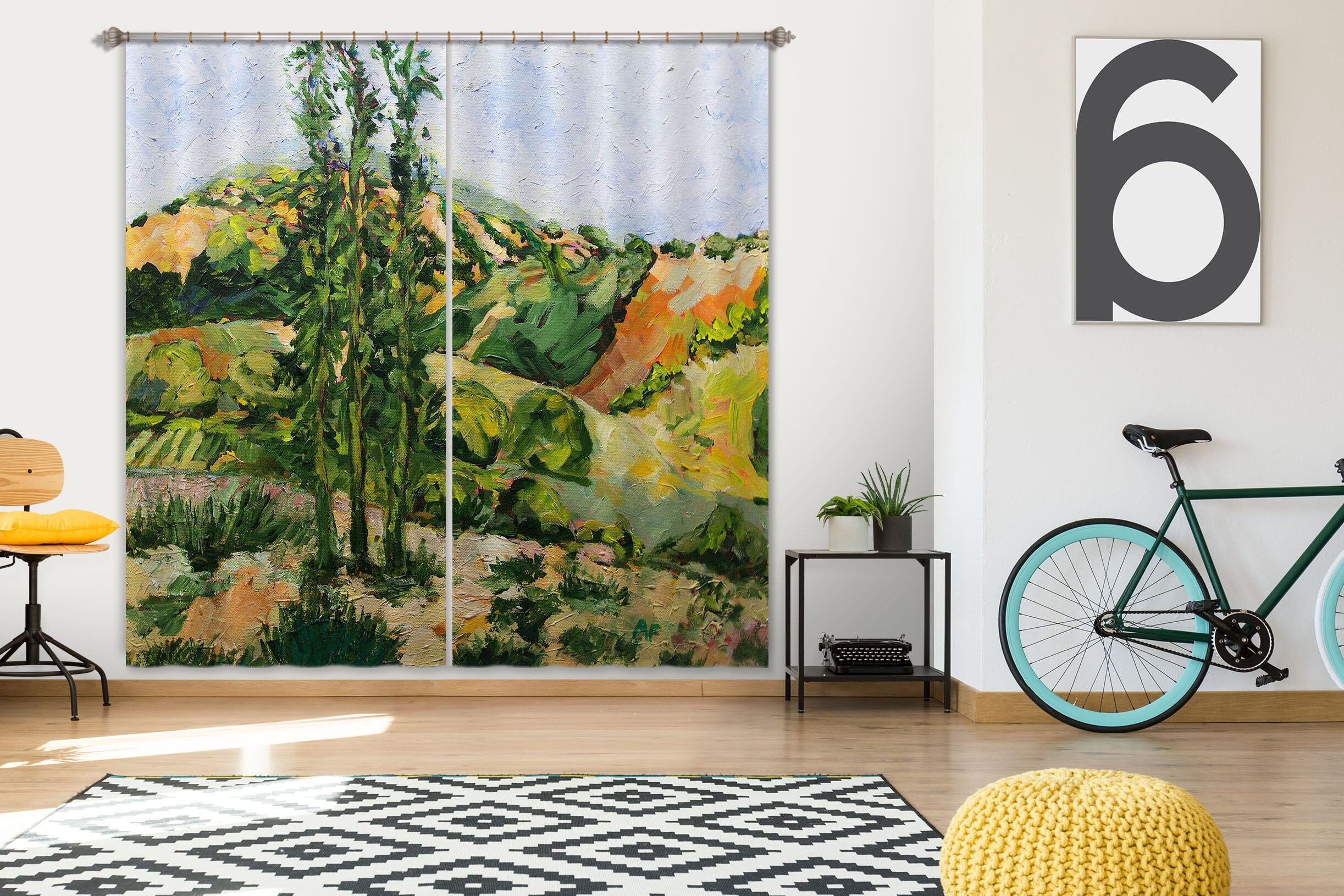 3D Hill Tree 260 Allan P. Friedlander Curtain Curtains Drapes Curtains AJ Creativity Home 