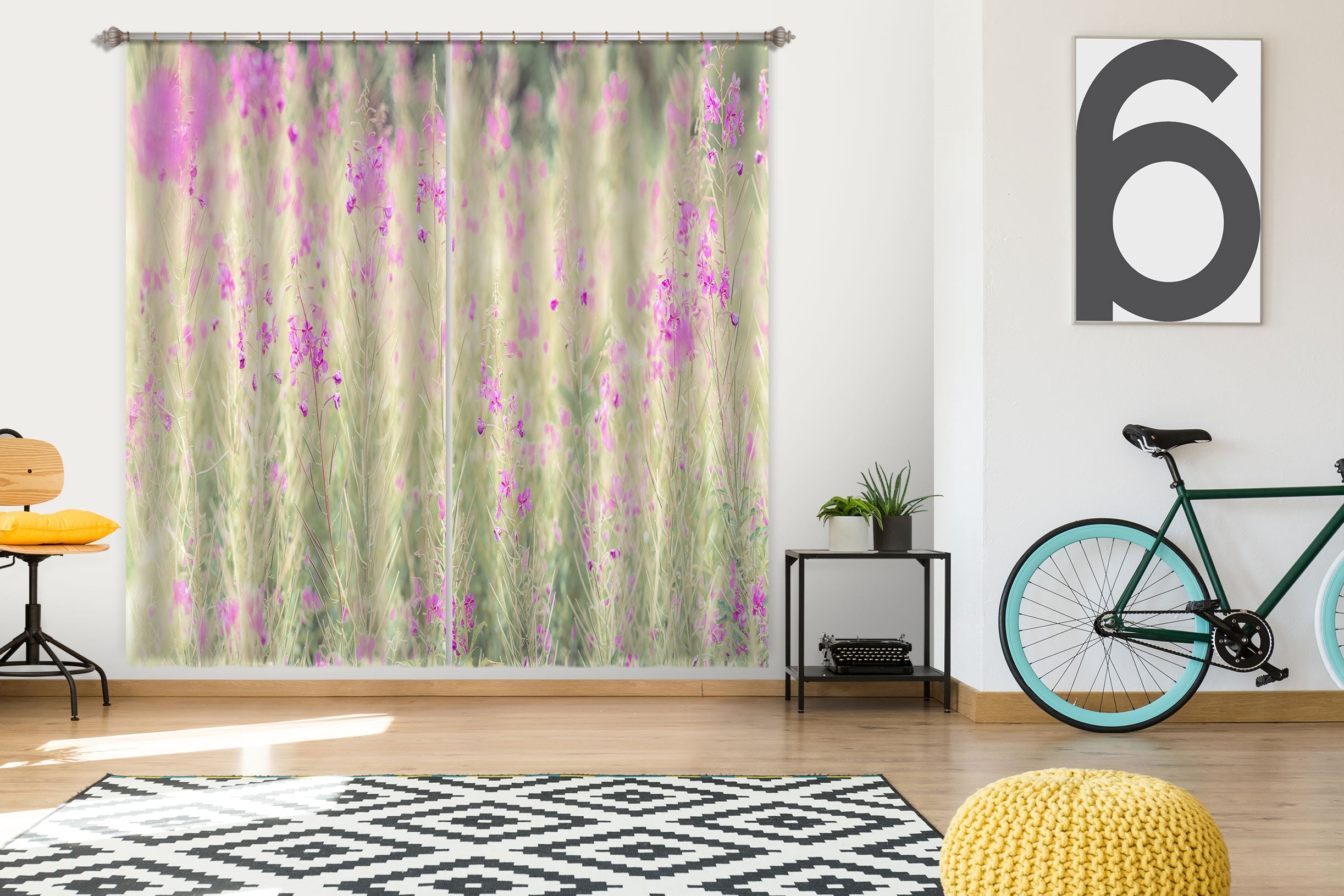 3D Wildflowers 6546 Assaf Frank Curtain Curtains Drapes