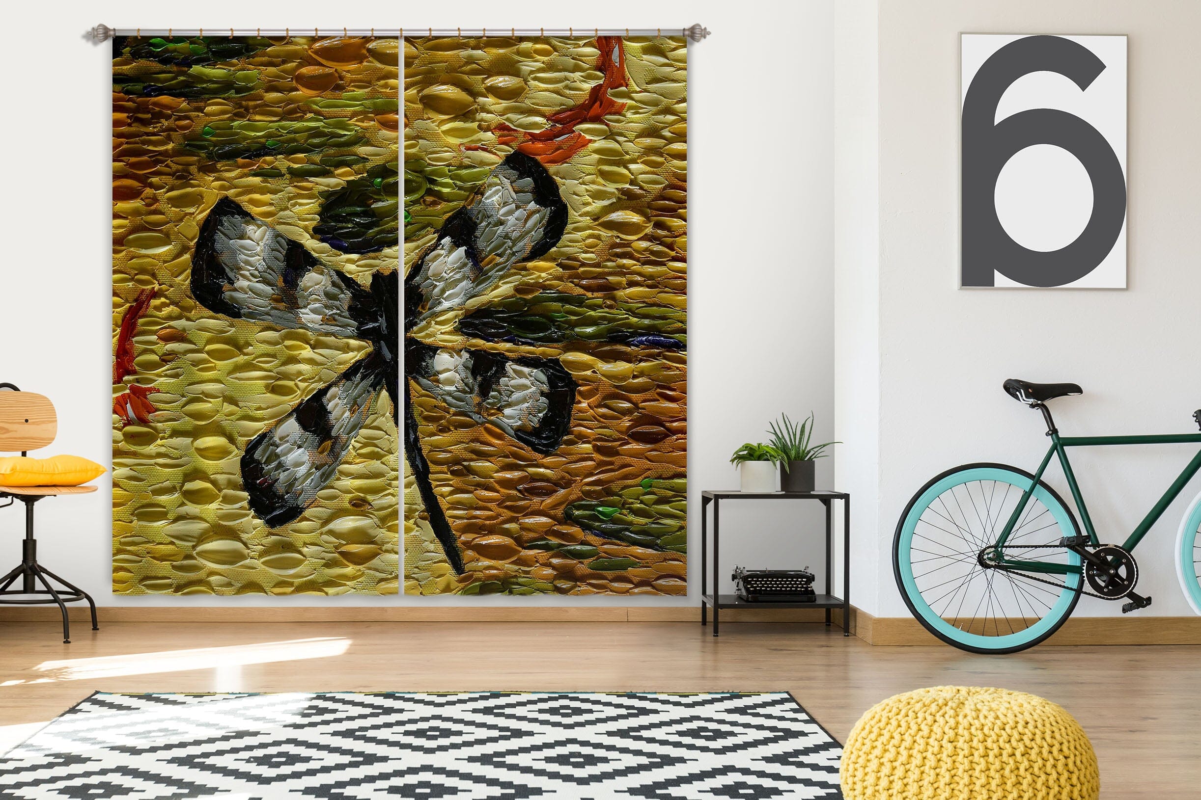 3D Butterfly Kite 046 Dena Tollefson Curtain Curtains Drapes Curtains AJ Creativity Home 