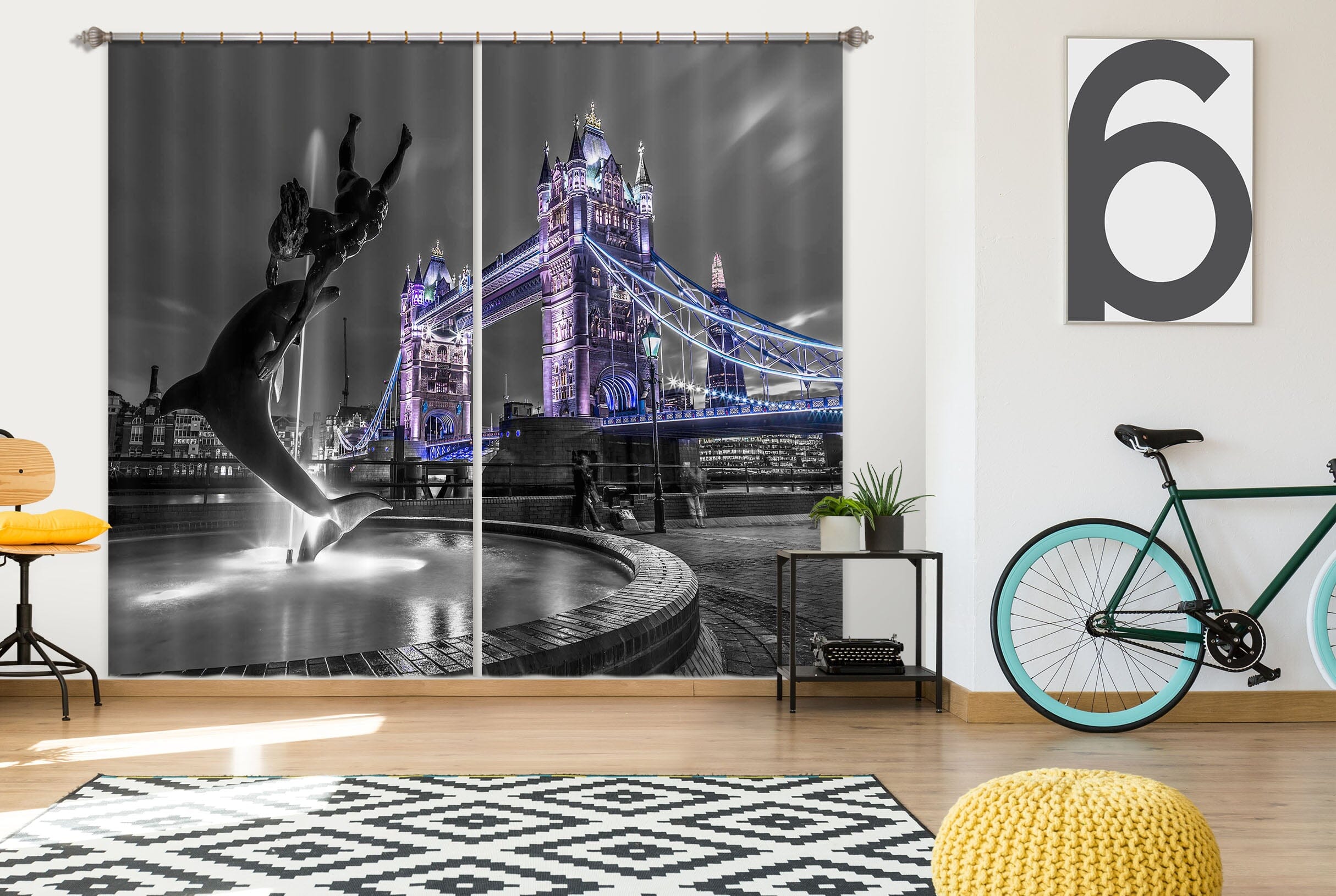 3D Light Bridge 216 Assaf Frank Curtain Curtains Drapes Curtains AJ Creativity Home 