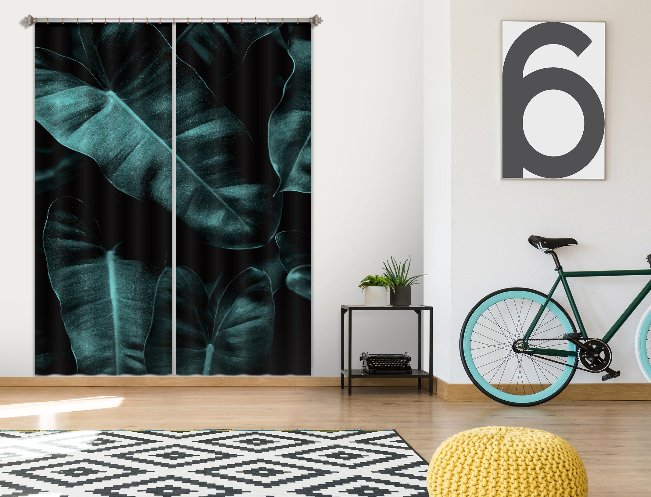 3D Banana Leaf 1119 Boris Draschoff Curtain Curtains Drapes