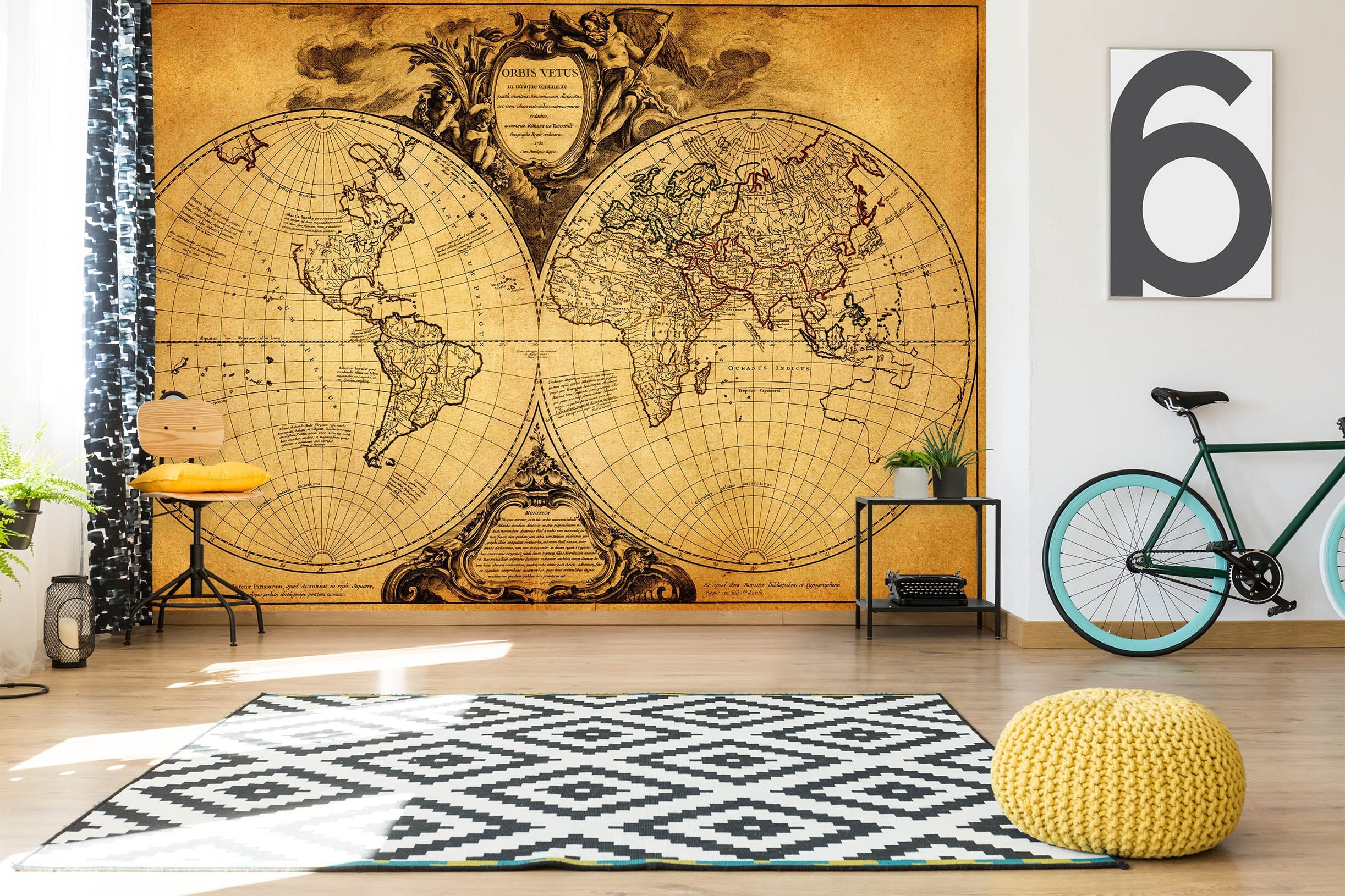 3D Circular Lines 2036 World Map Wall Murals Wallpaper AJ Wallpaper 2 