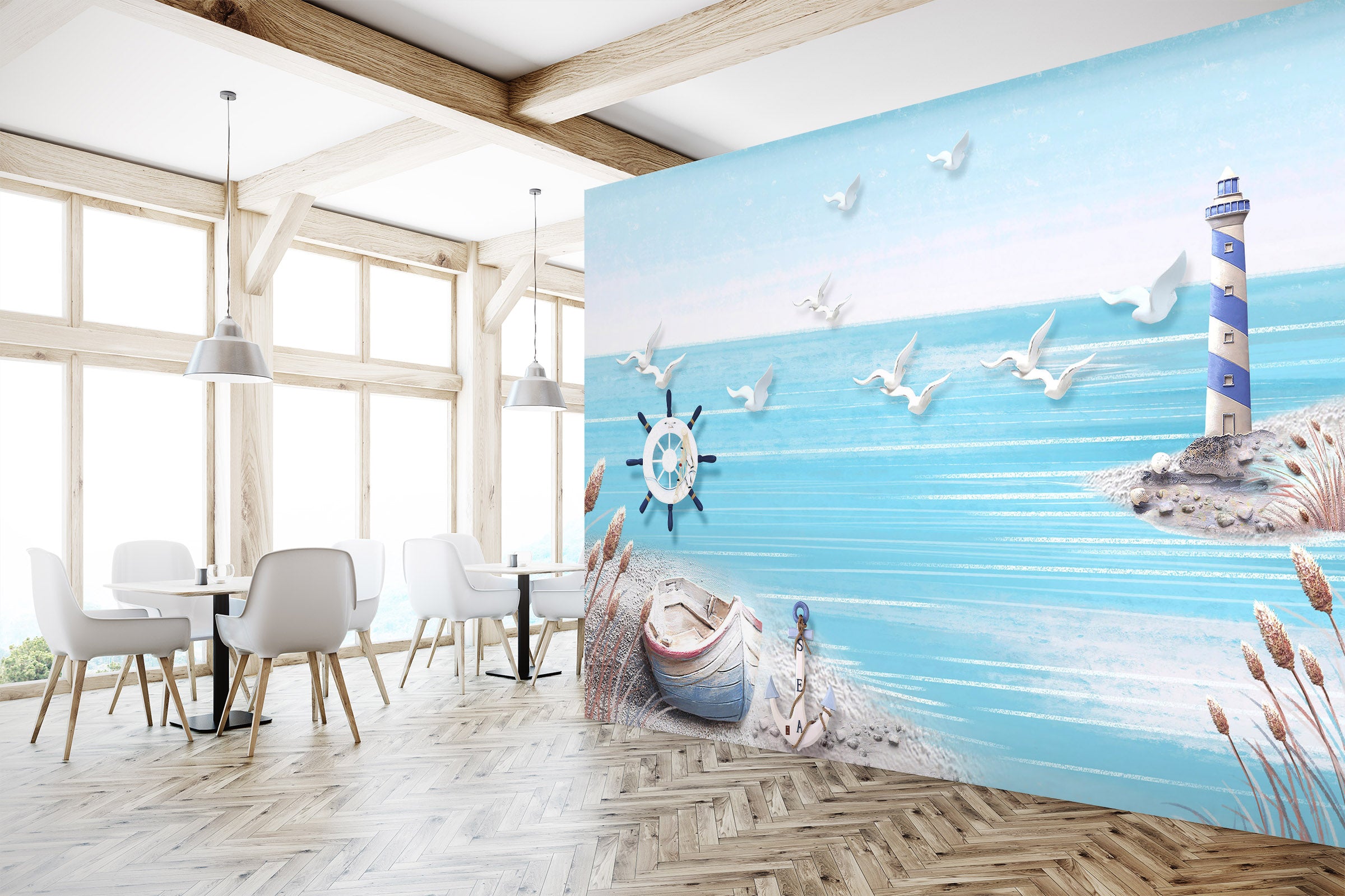3D Blue Sea 1461 Wall Murals