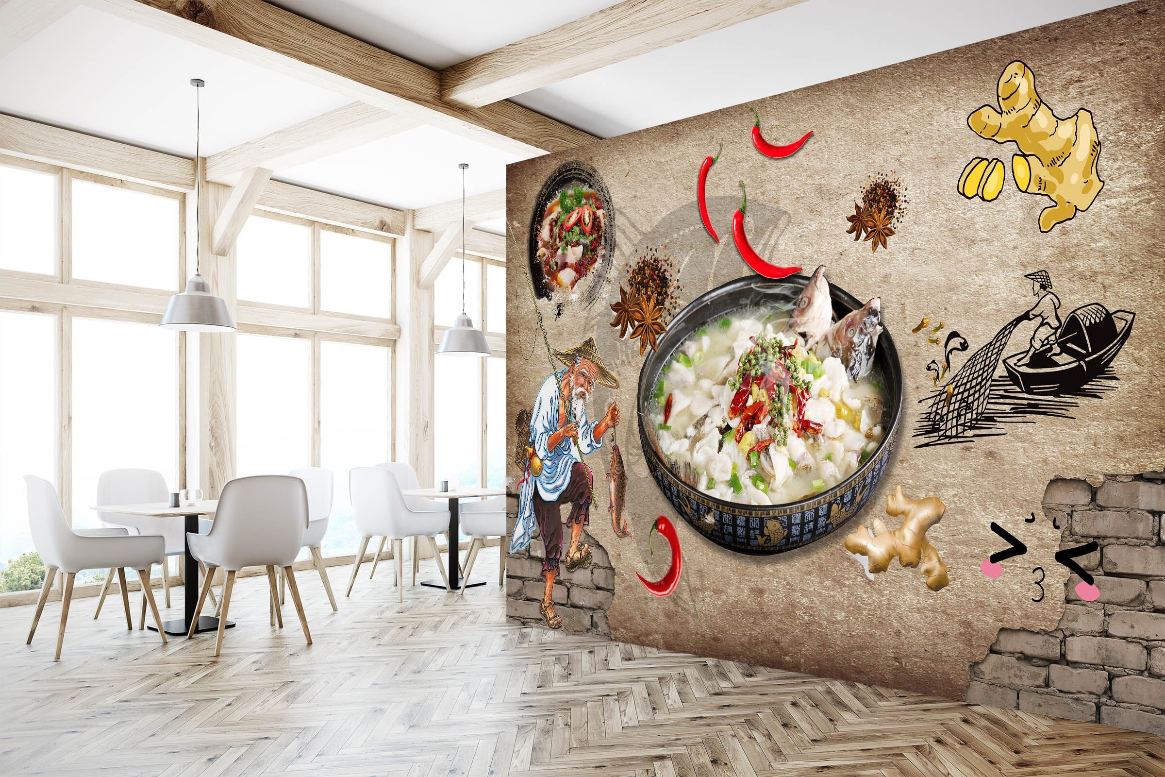3D Chili Hot Pot 029 Wall Murals Wallpaper AJ Wallpaper 2 