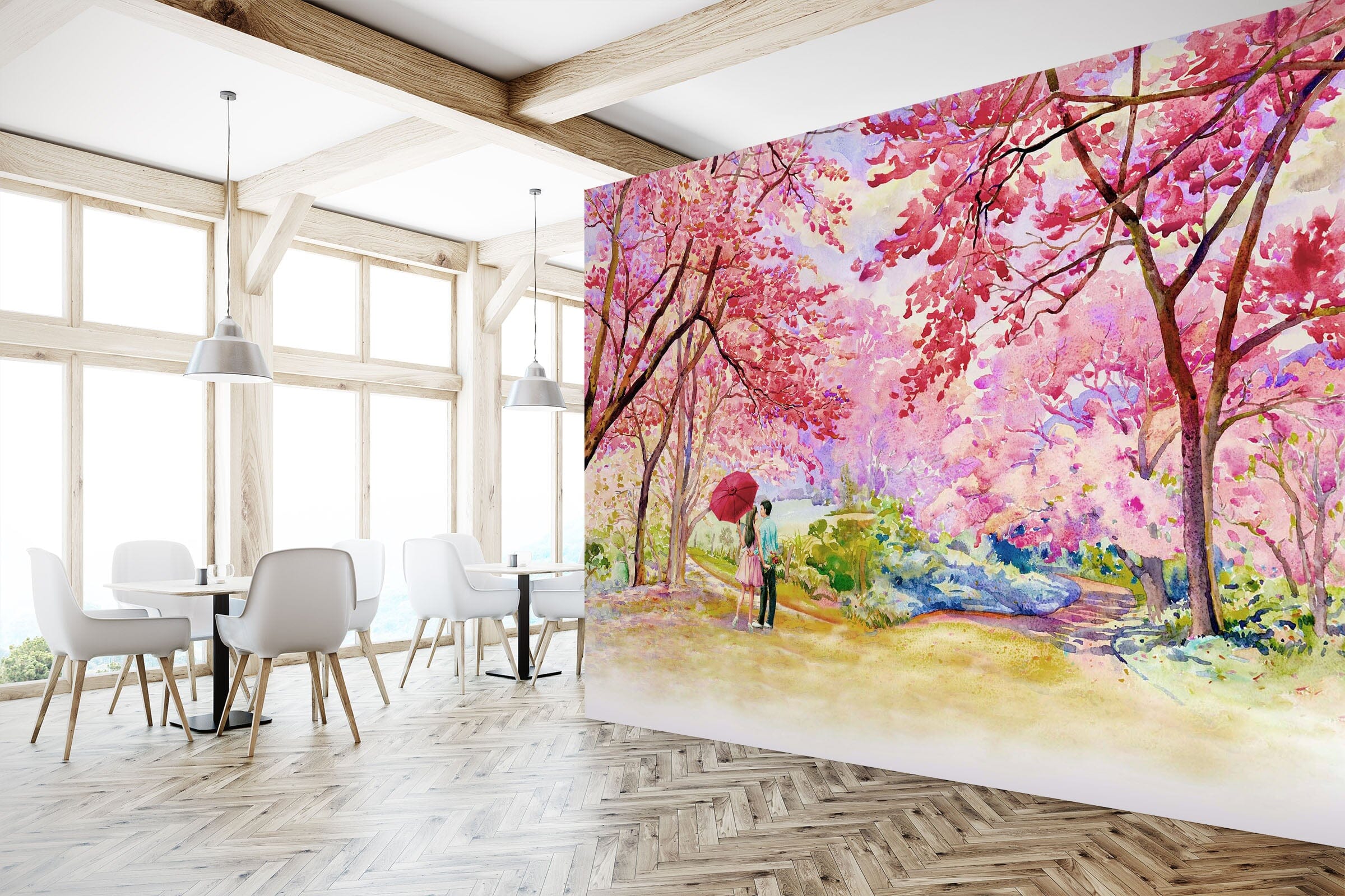 3D Pink Cherry Blossoms 2052 Wall Murals Wallpaper AJ Wallpaper 2 