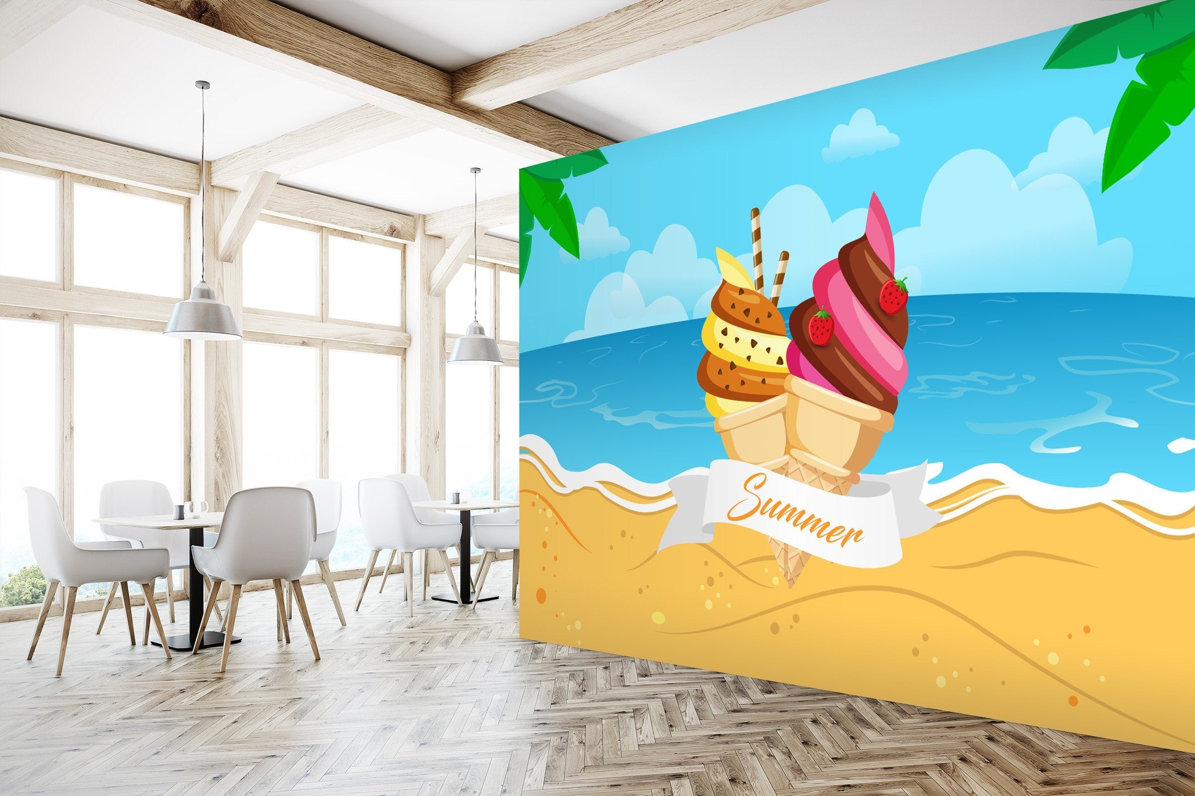 3D Beach Ice Cream 216 Wallpaper AJ Wallpaper 2 