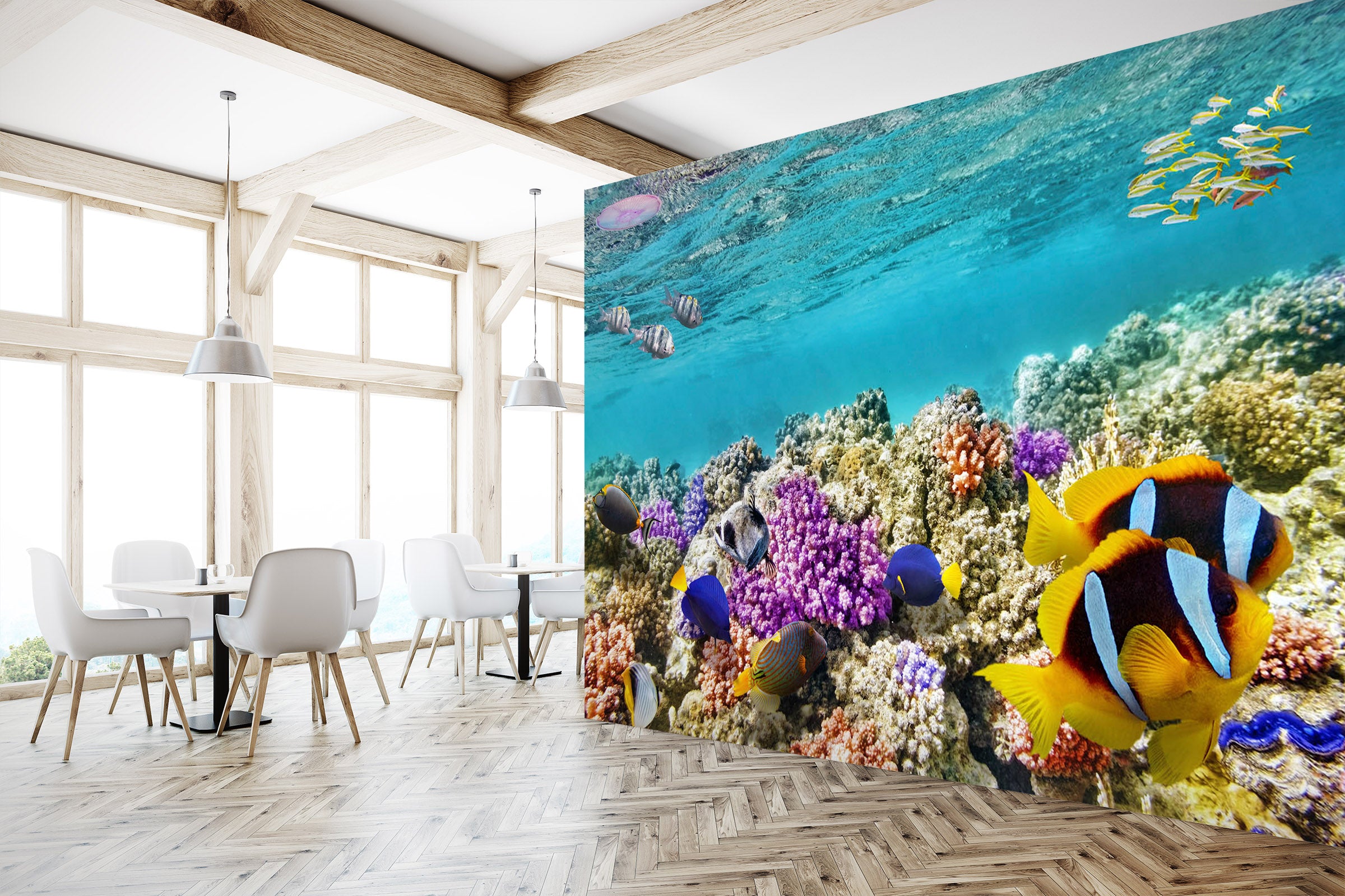 3D Yellow Fish 240 Wall Murals