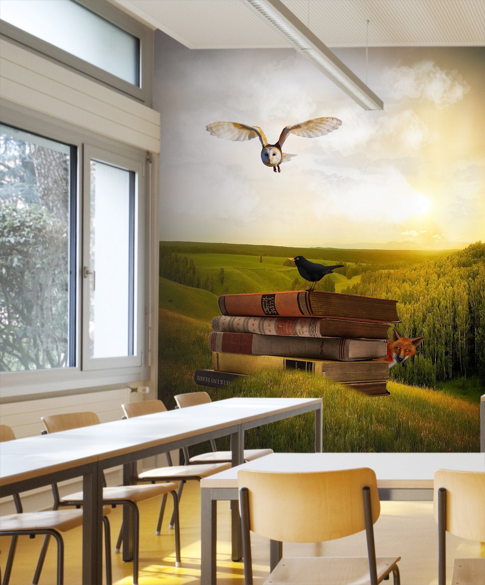 3D Eagle flying book Wall Murals Wallpaper AJ Wallpaper 2 