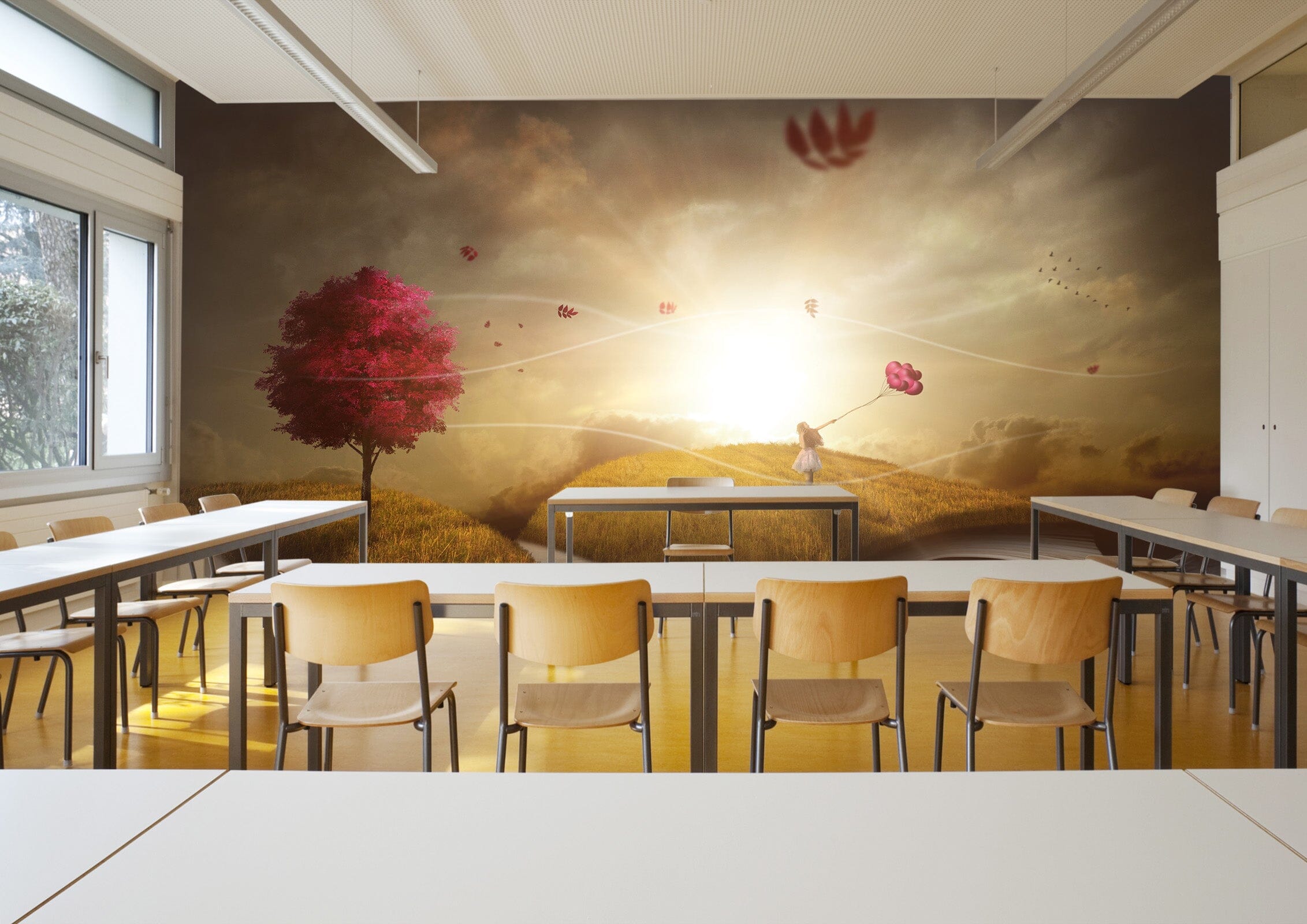 3D Book Tree Girl 141 Wall Murals Wallpaper AJ Wallpaper 2 