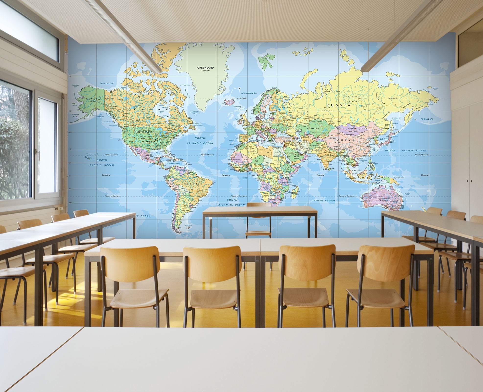3D World Map 174 Wall Murals