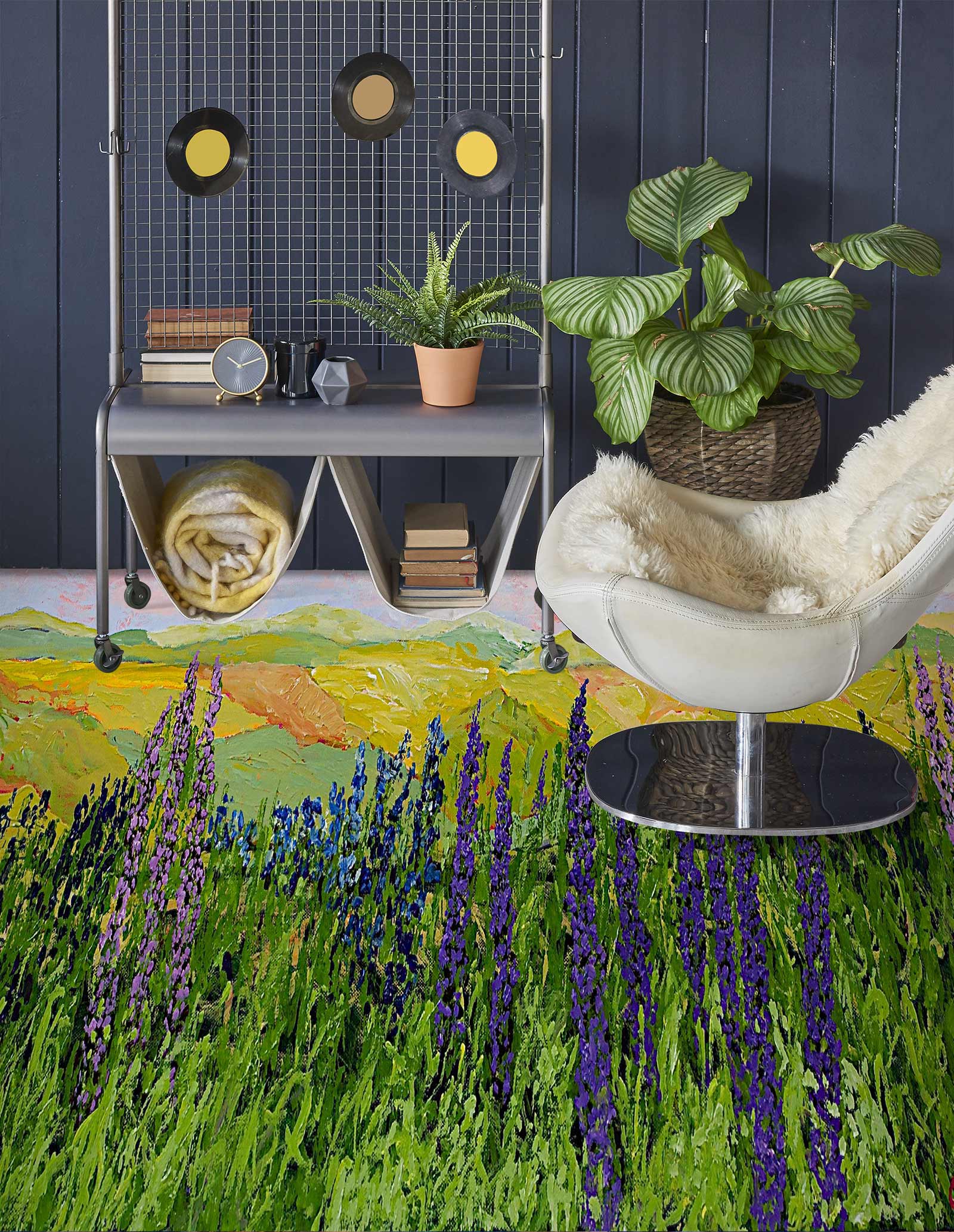 3D Grass Flower Bush 9555 Allan P. Friedlander Floor Mural