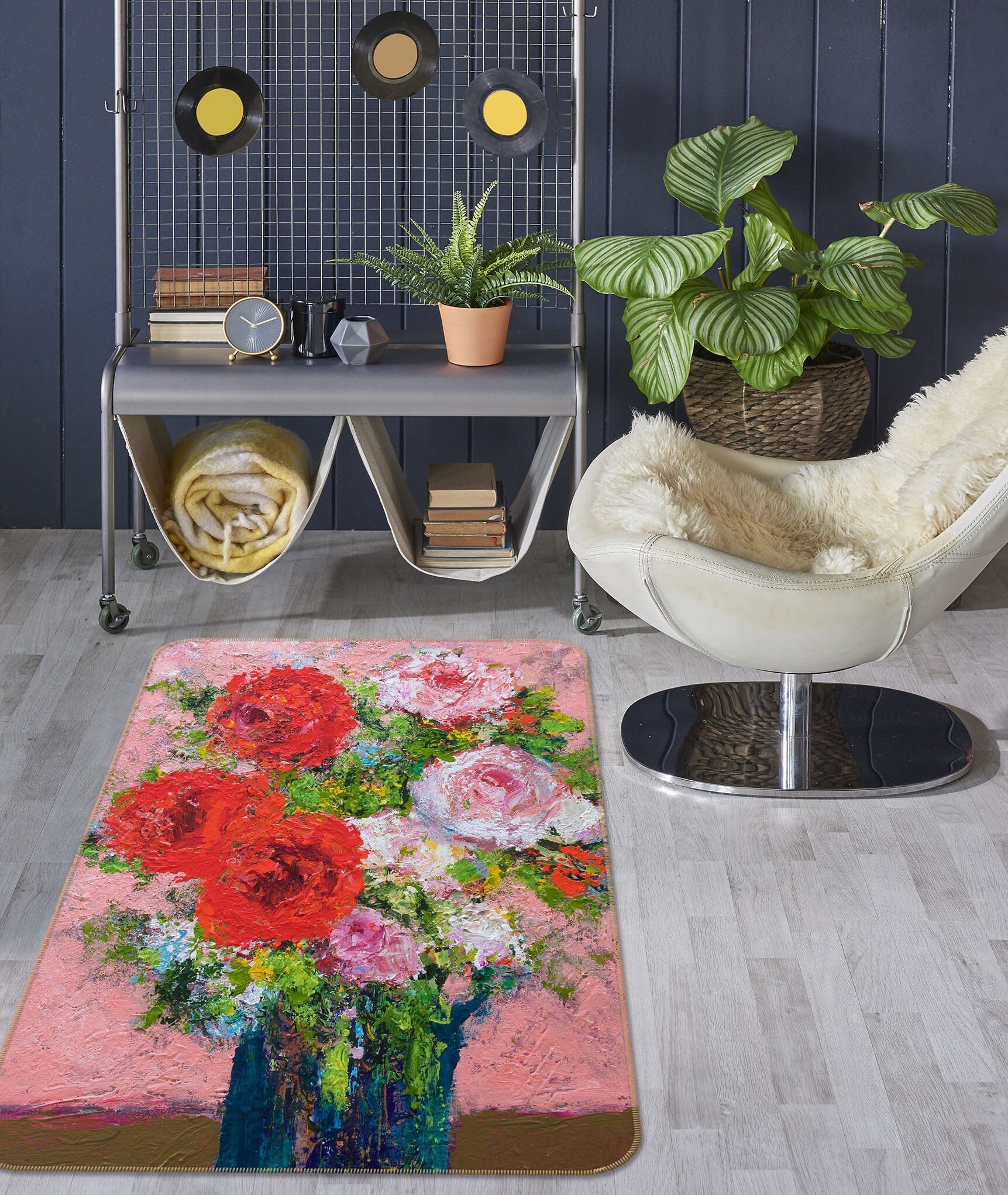 3D Vase Flowers 3007 Allan P. Friedlander Rug Non Slip Rug Mat Mat AJ Creativity Home 