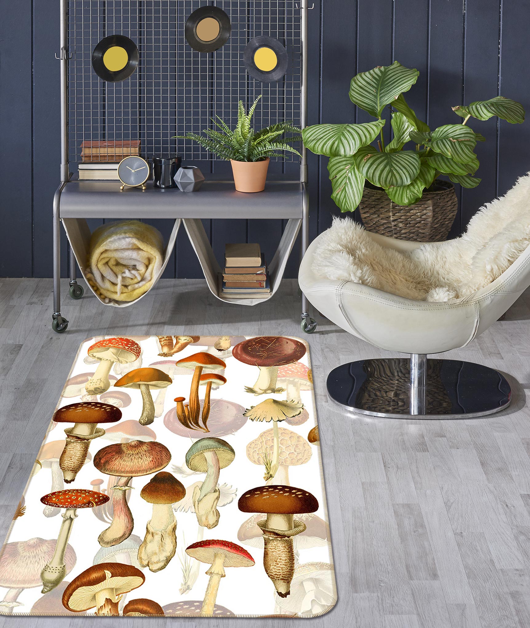 3D Mushroom Food 166 Uta Naumann Rug Non Slip Rug Mat