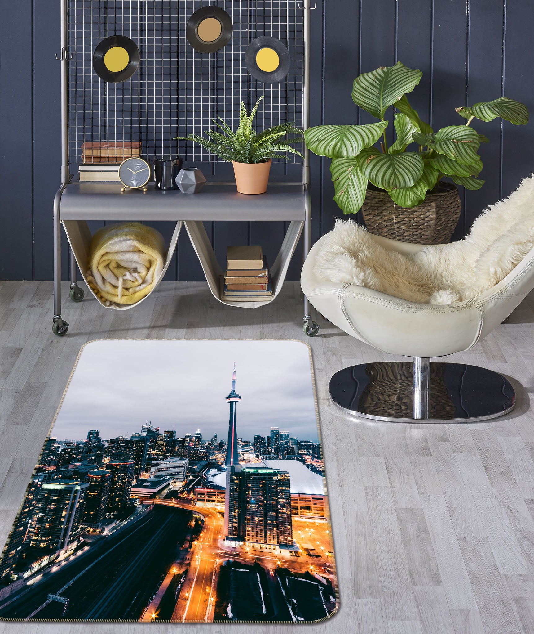 3D High-Rise Building Street 65160 Non Slip Rug Mat