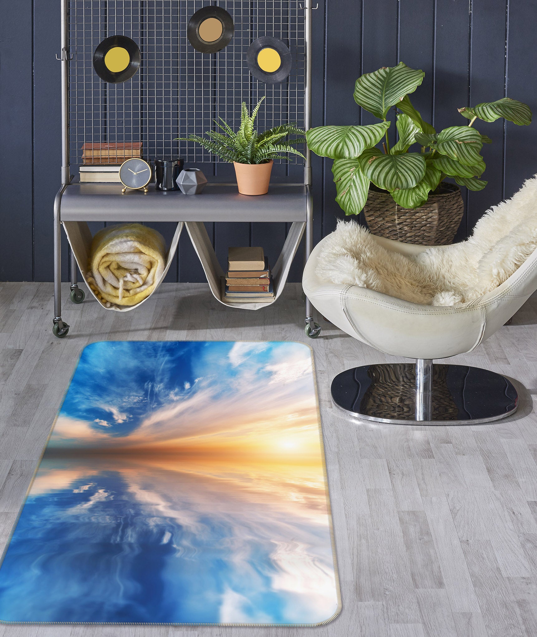 3D Sky Reflection 32113 Non Slip Rug Mat