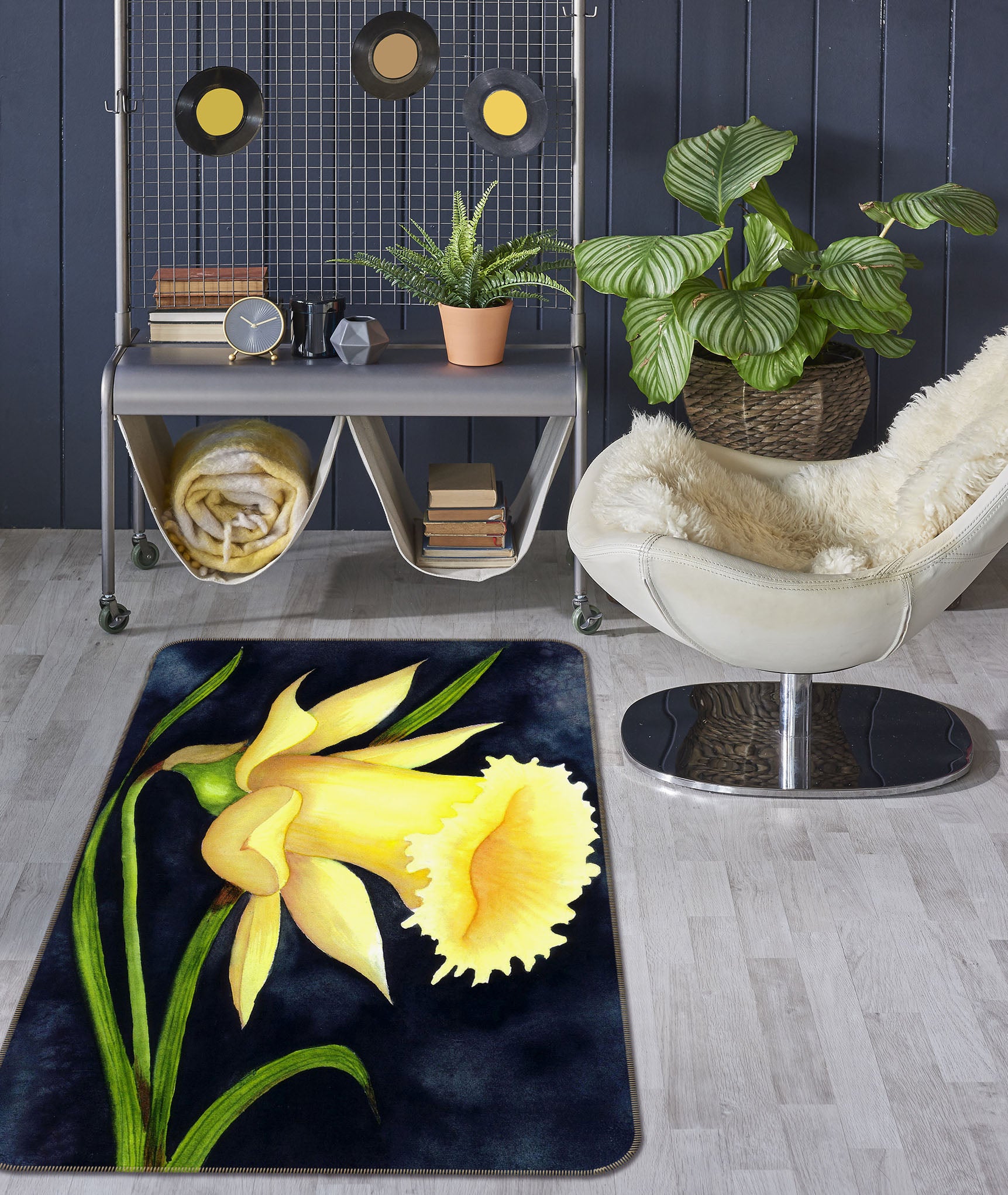 3D Flower 32126 Non Slip Rug Mat